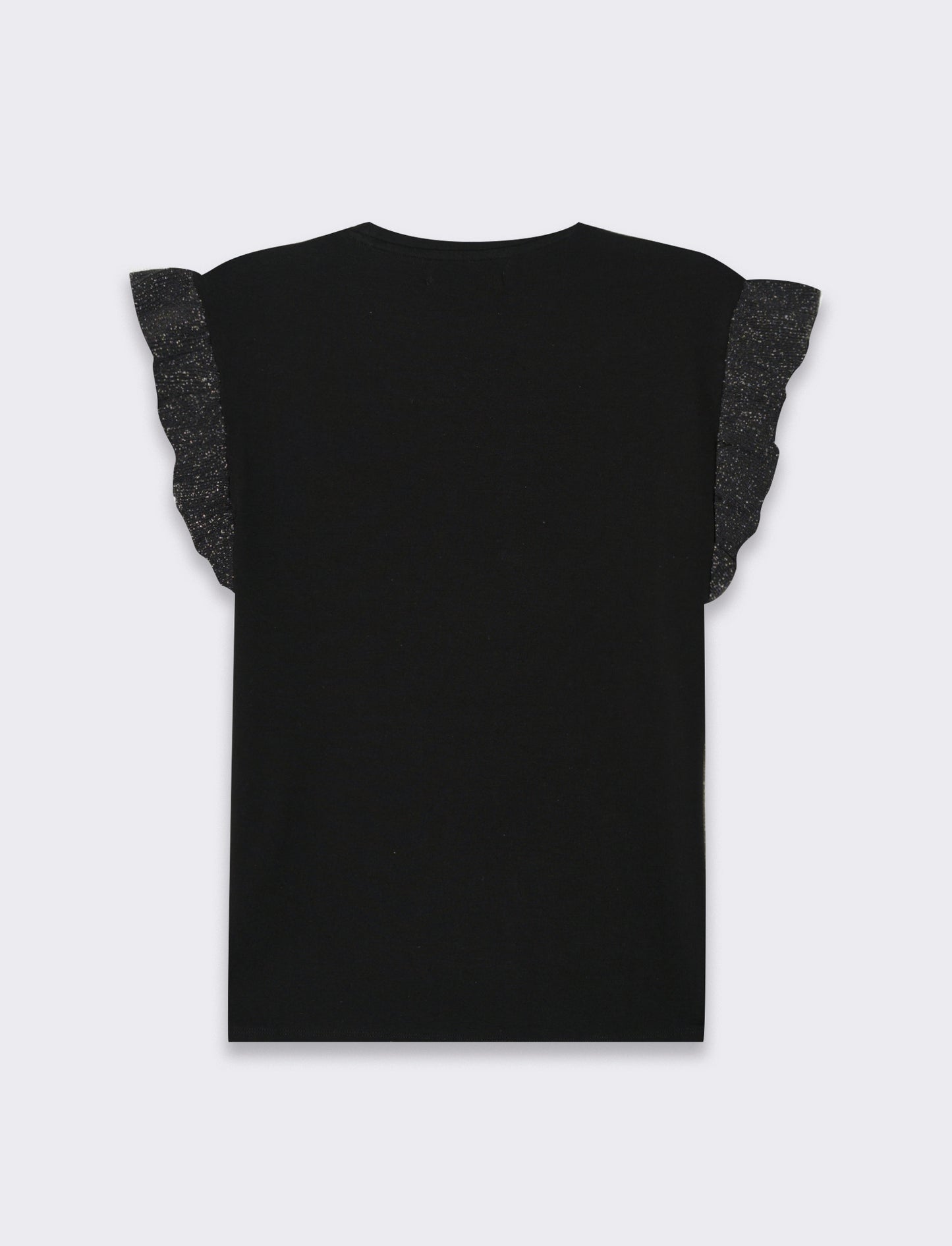T-shirt con rouches da donna - Nero