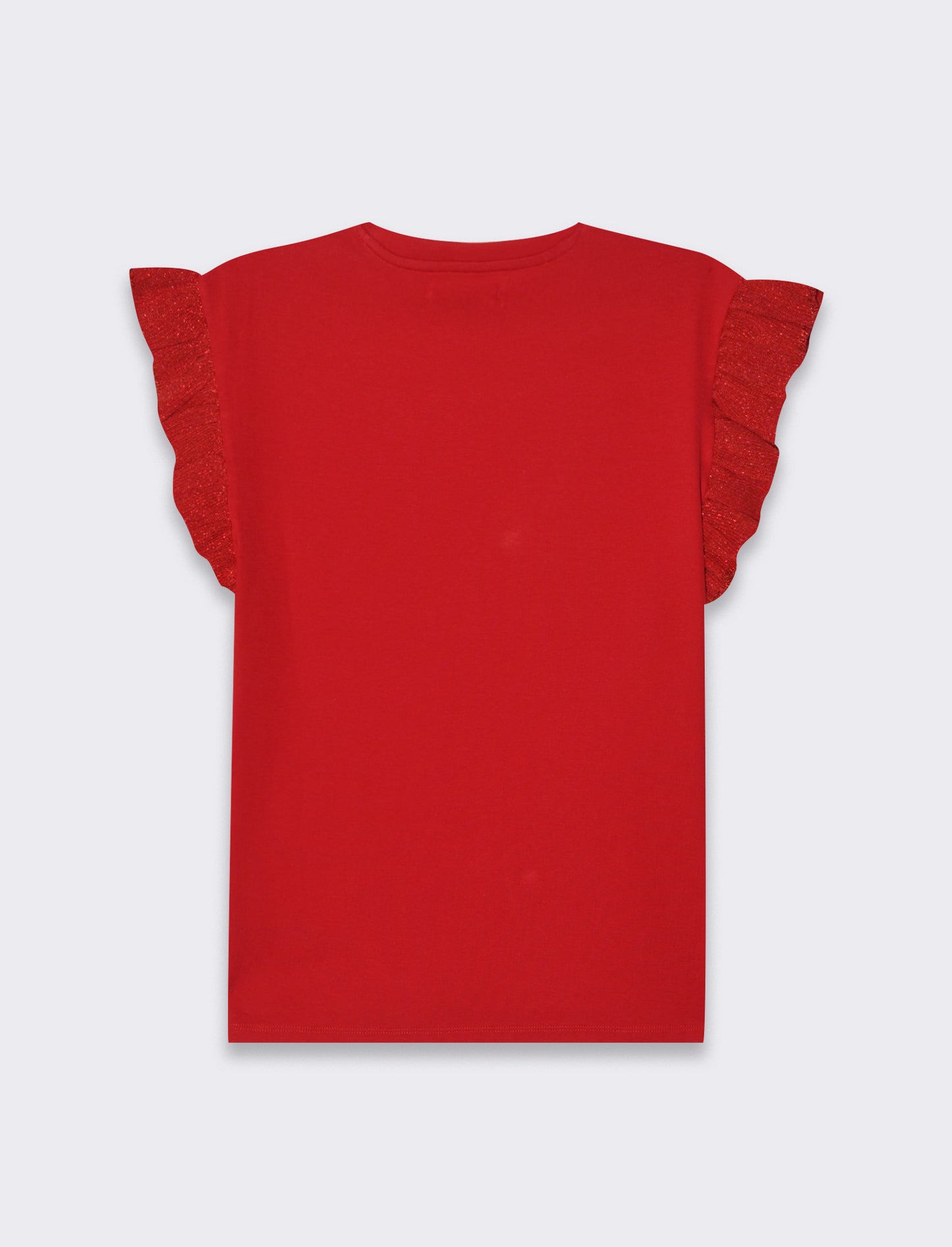 T-shirt con rouches da donna - Rosso scarlatto