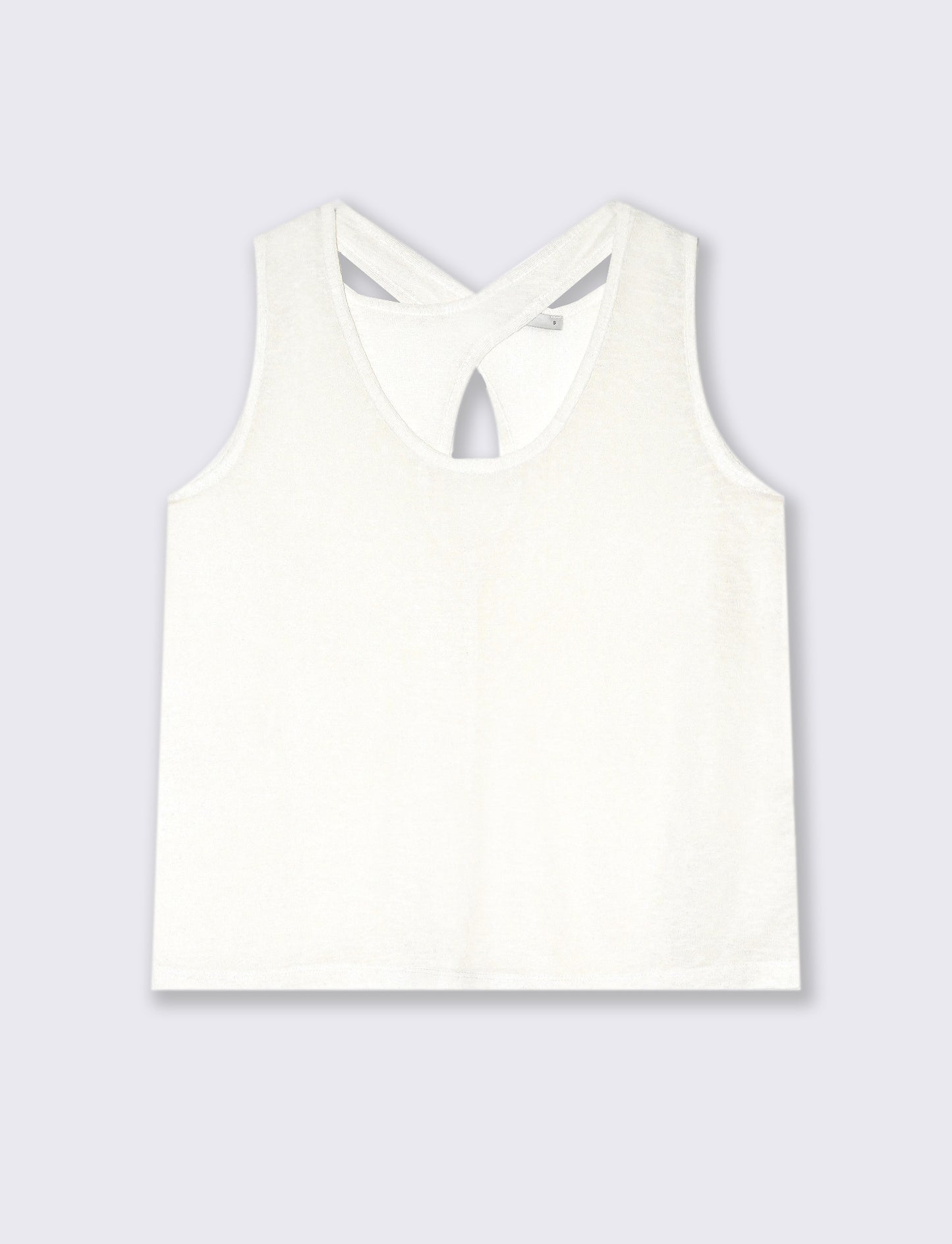 Top in tessuto effetto lino da donna - Avorio