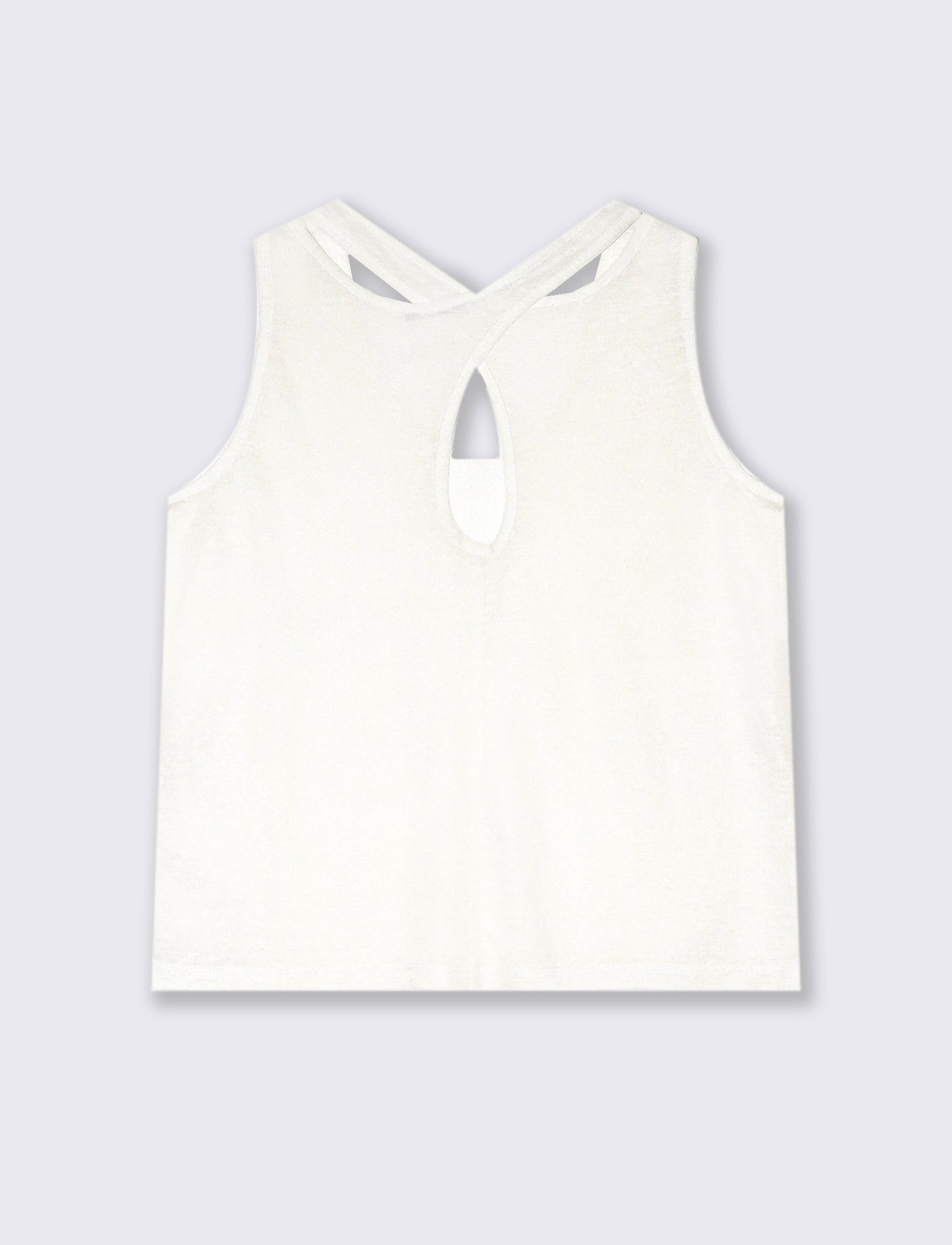 Top in tessuto effetto lino da donna - Avorio