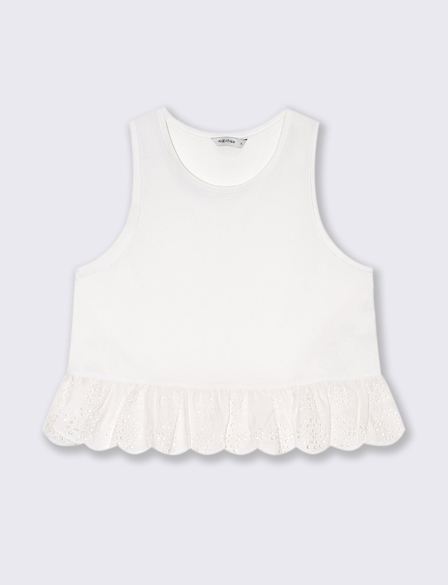 Top con volant da donna - Bianco