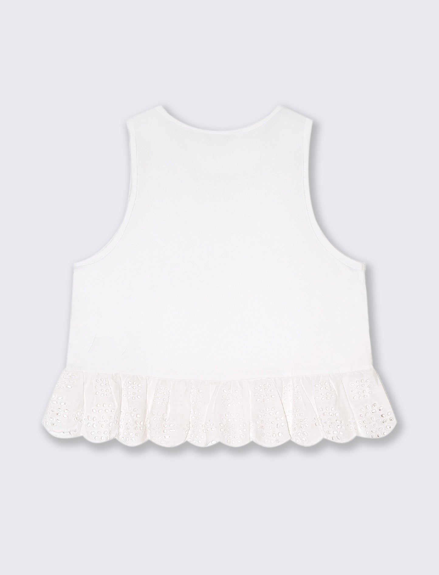 Top con volant da donna - Bianco