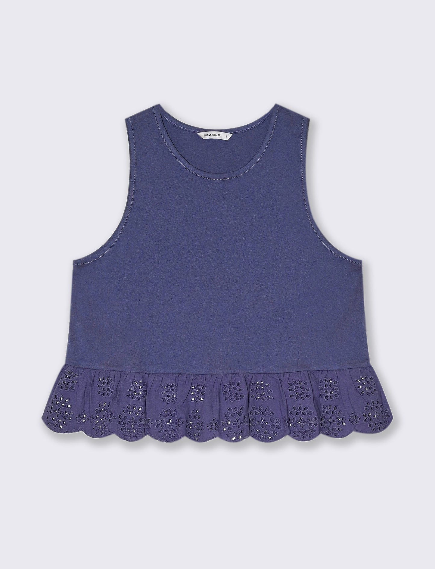 Top con volant da donna - Mirtillo