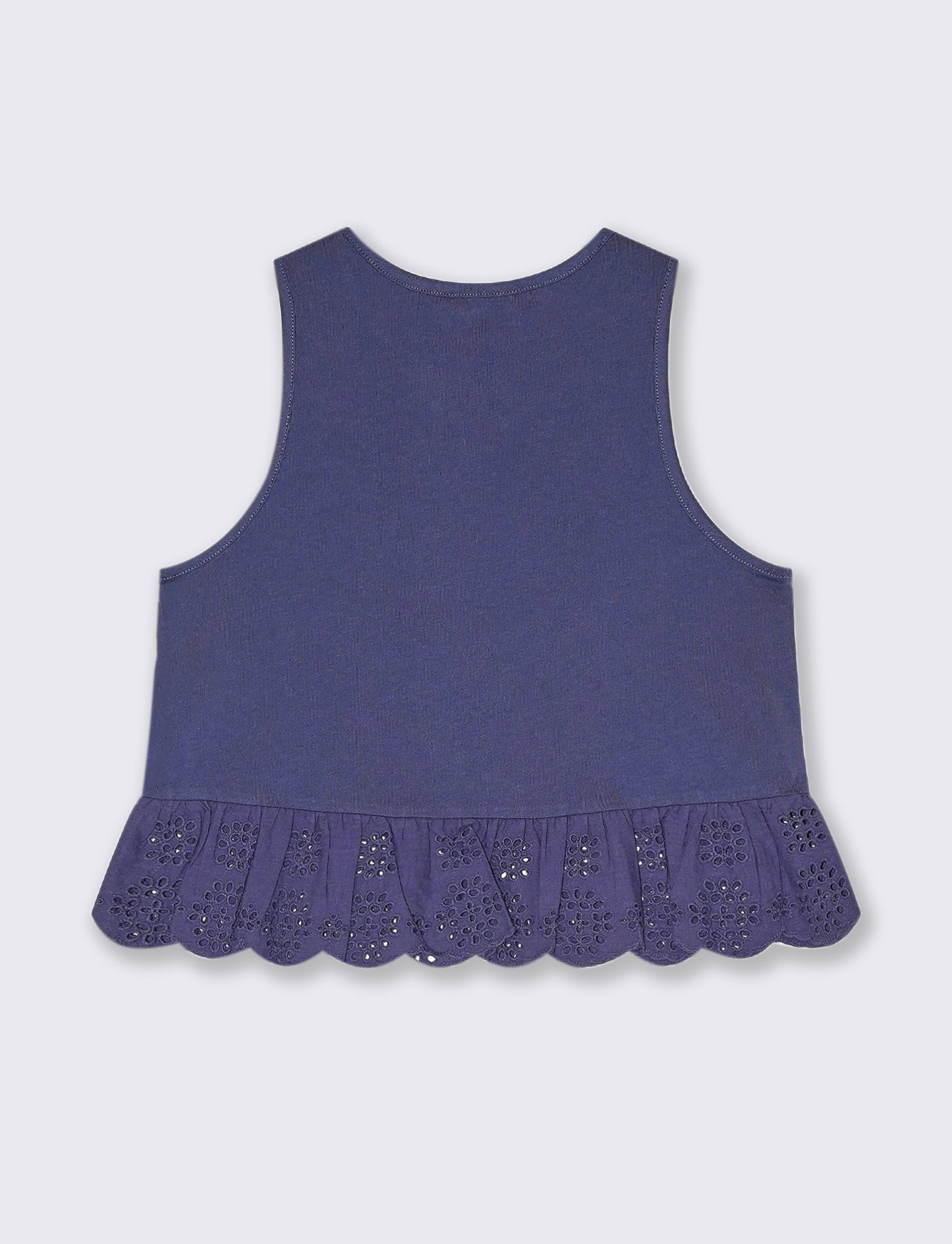 Top con volant da donna - Mirtillo
