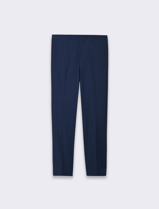 Man's jacquard structured suit trousers - Blue