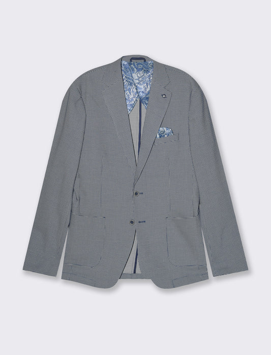 Man's jacquard structured blazer - Blue