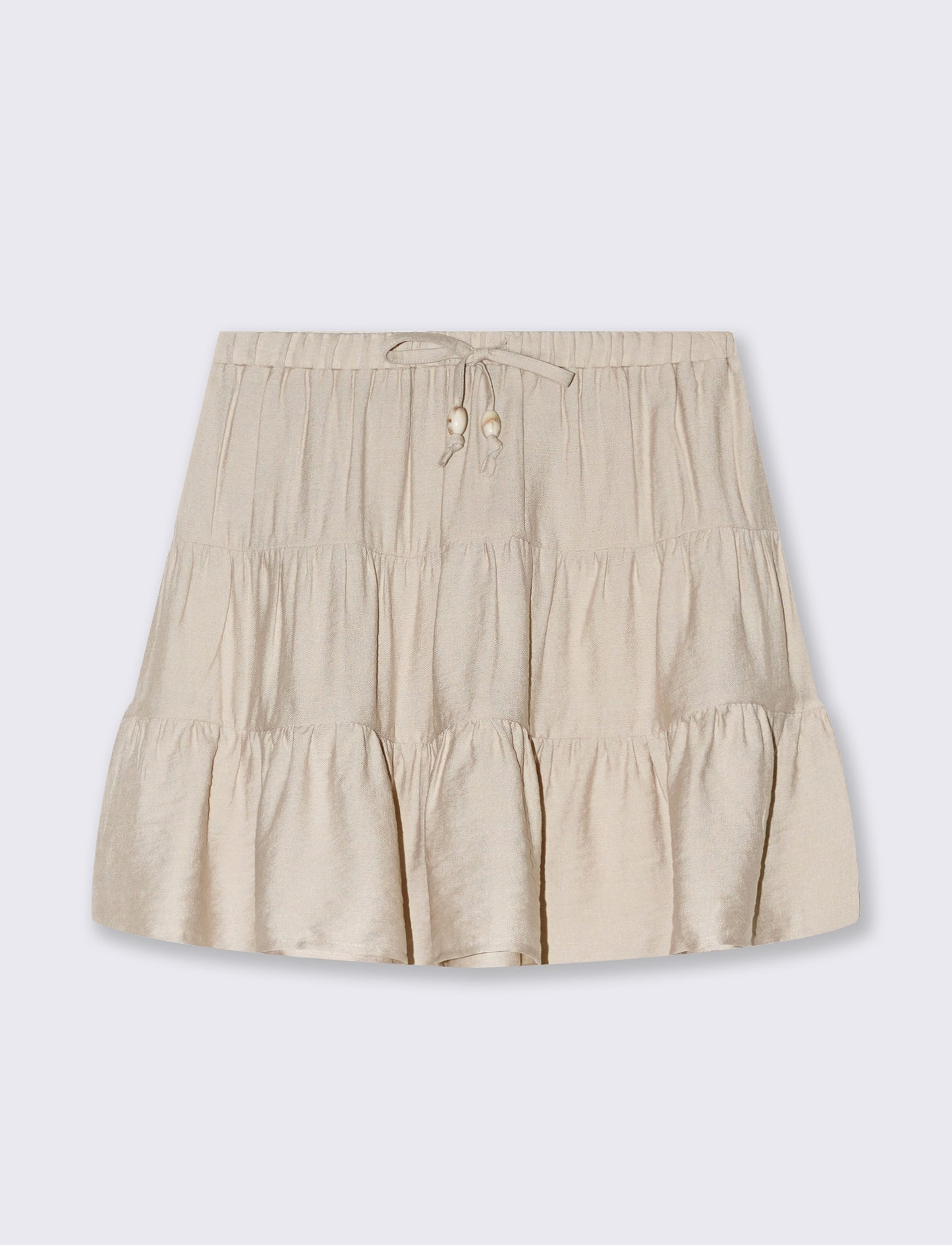 Gonna corta con balze da donna - Beige corda