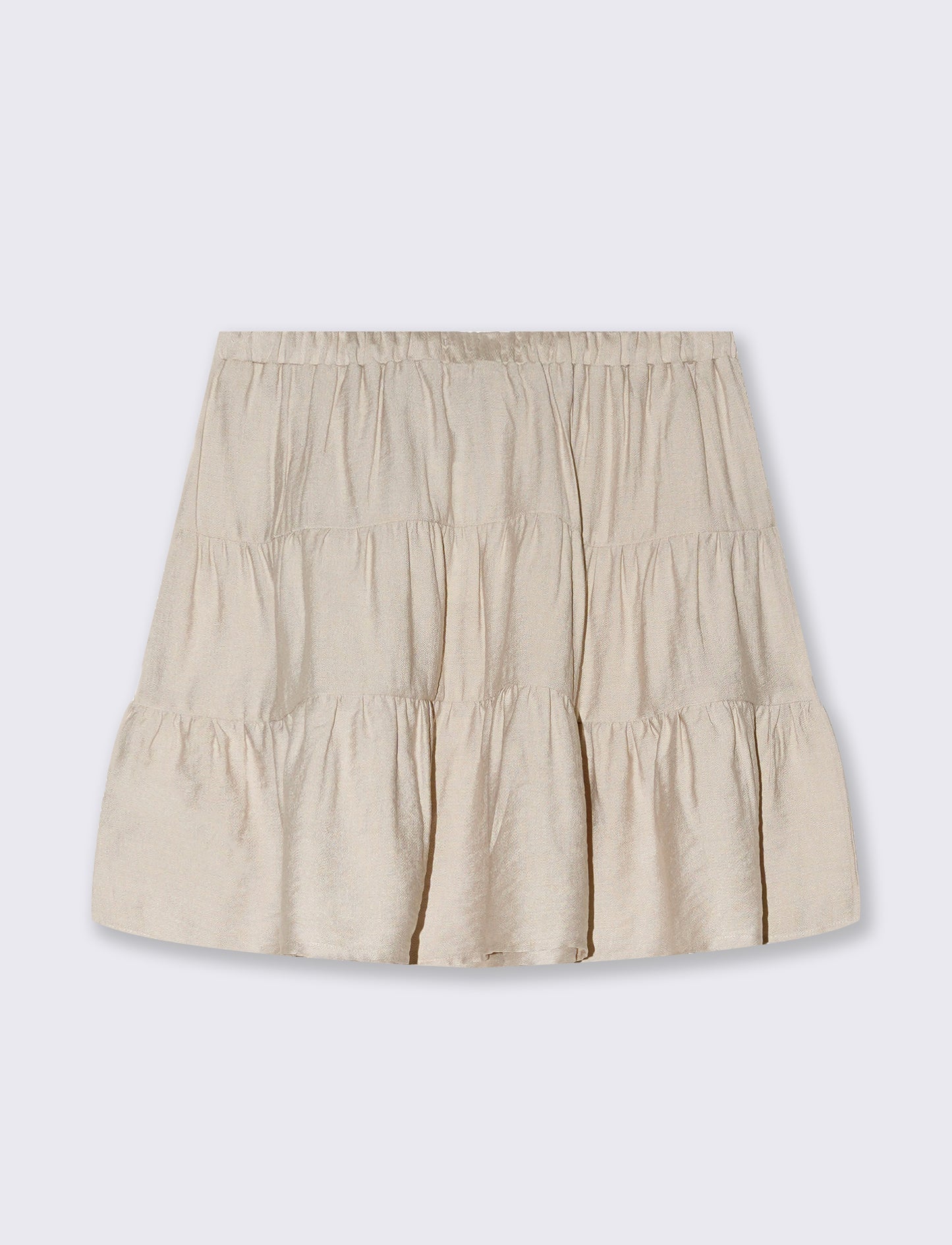 Gonna corta con balze da donna - Beige corda