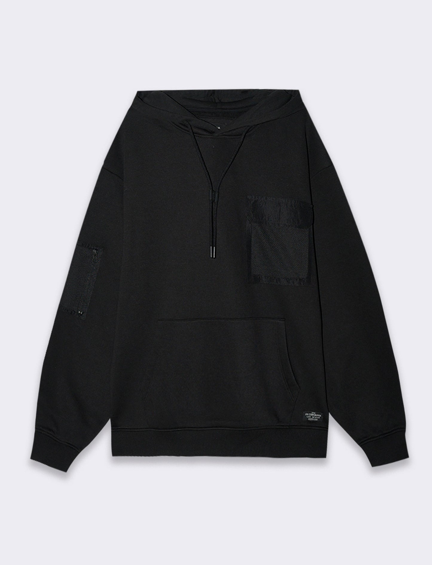 Felpa con stampe e cappuccio da uomo - Nero