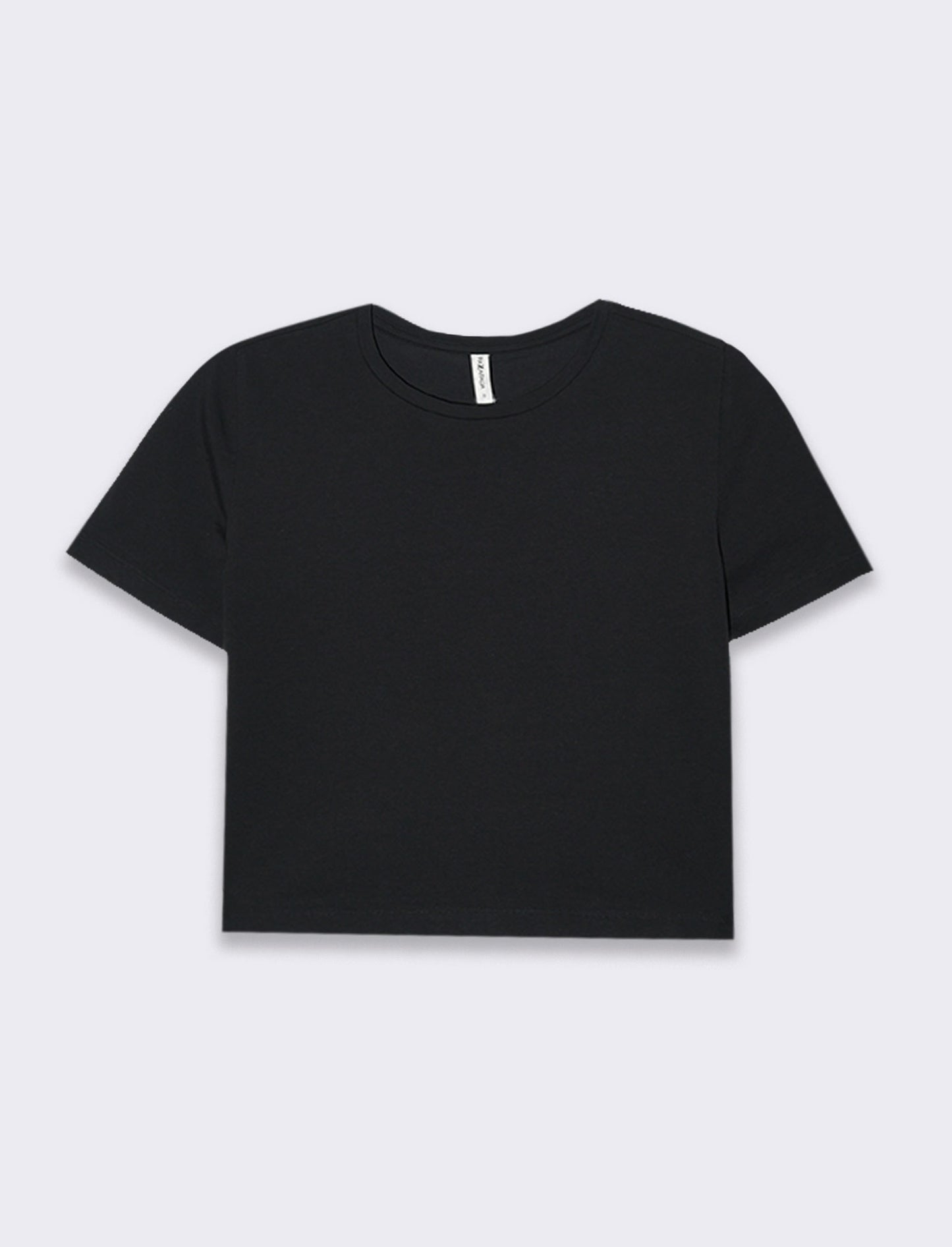 T-shirt basica crop da donna - Nero