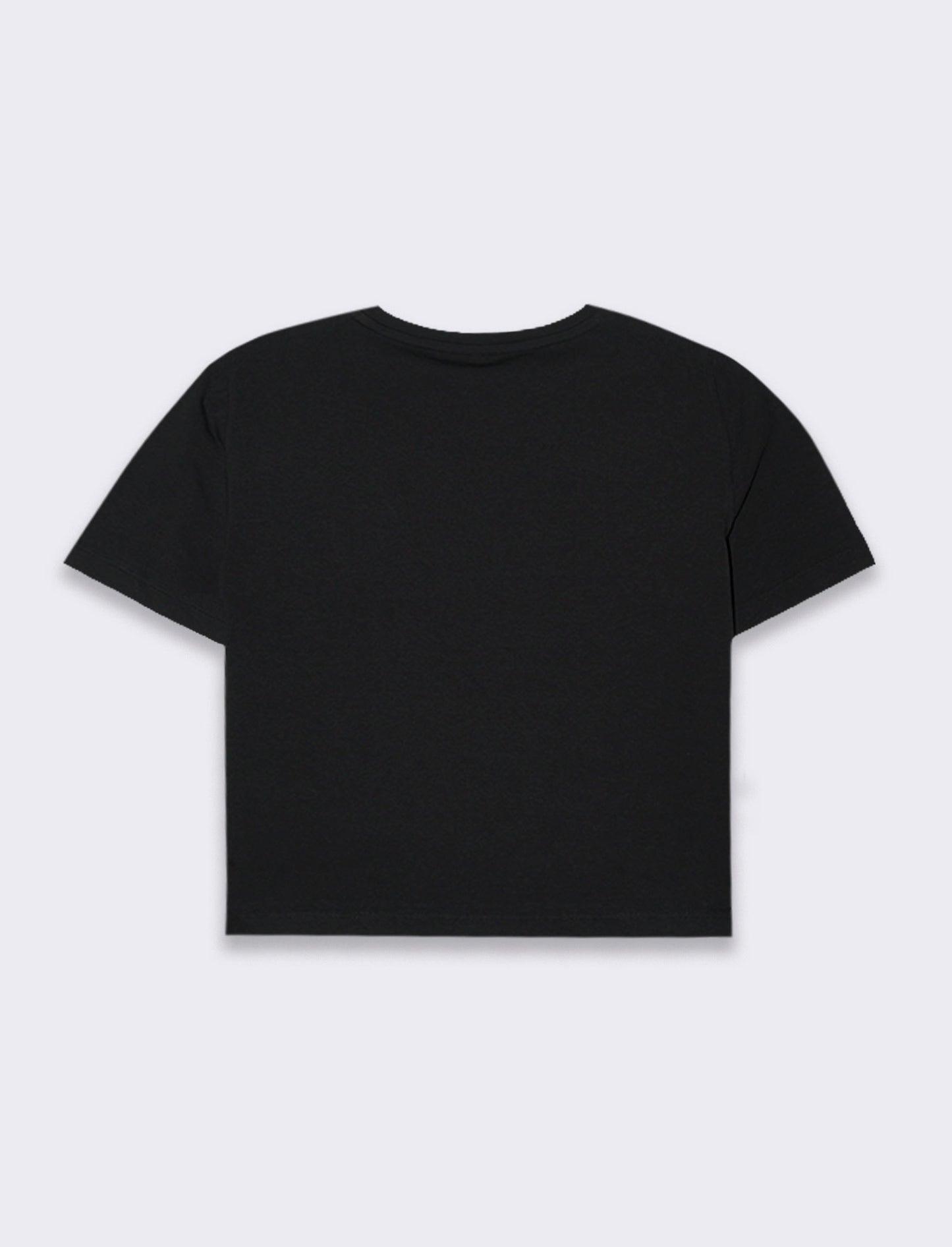 T-shirt basica crop da donna - Nero