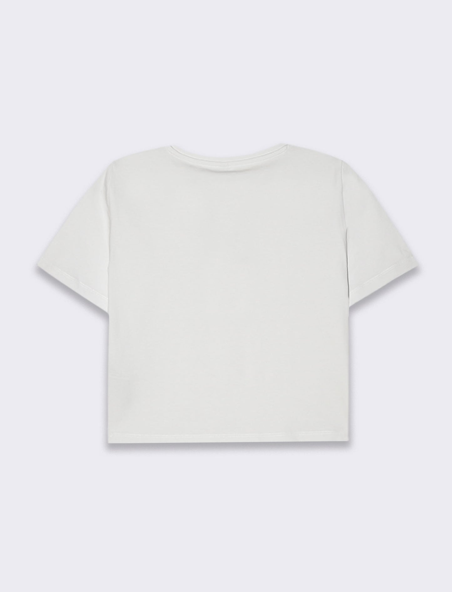 T-shirt basica crop da donna - Bianco