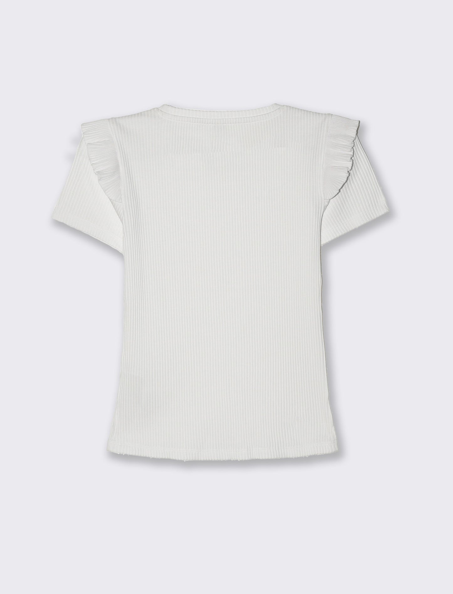 T-shirt a coste da donna - Bianco latte