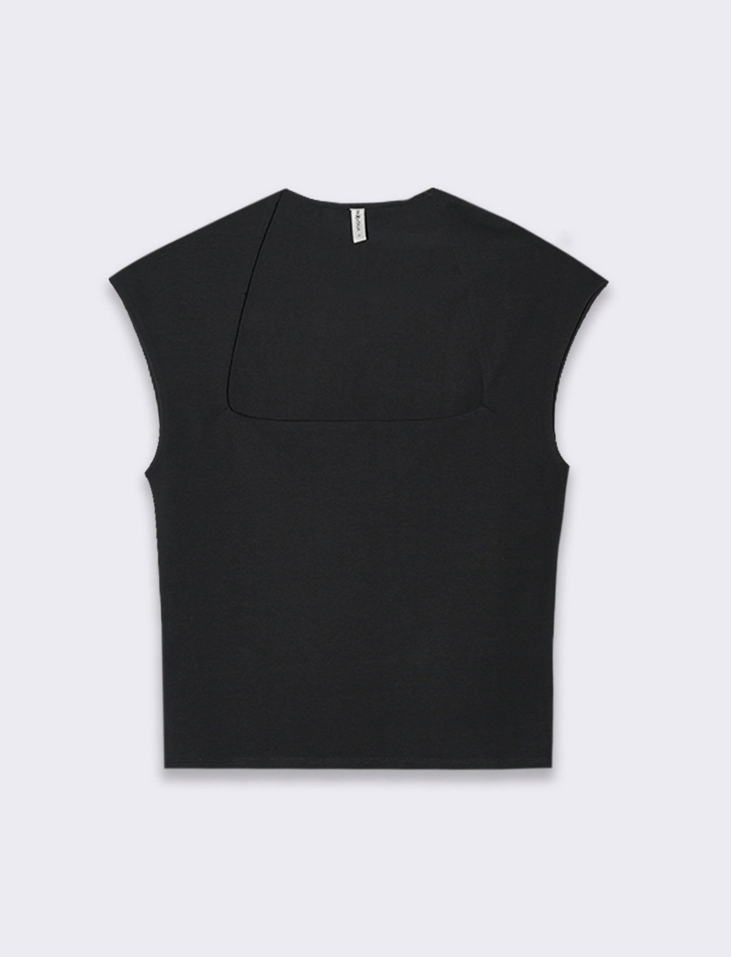 T-shirt scollo quadrato da donna - Nero