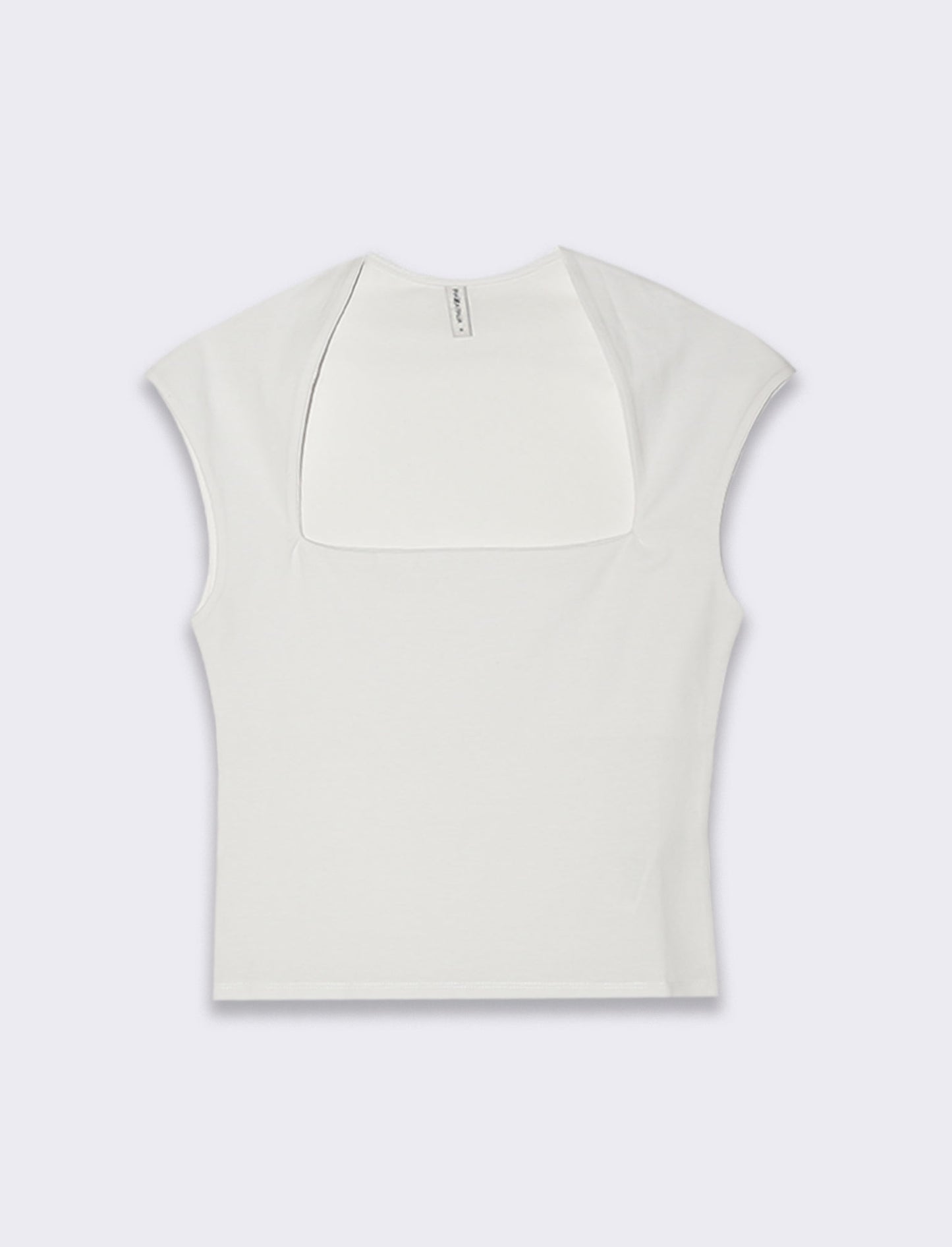 T-shirt scollo quadrato da donna - Bianco