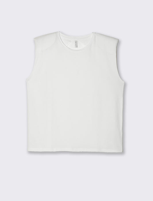 T-shirt con spalline da donna - Bianco