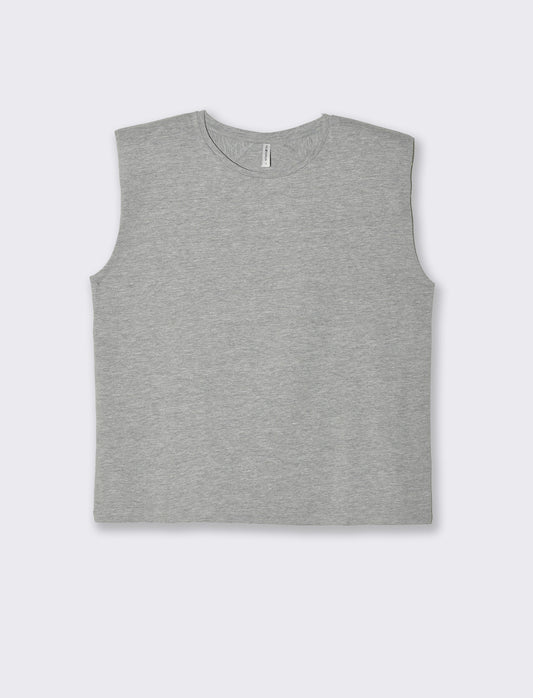 T-shirt con spalline da donna - Grigio mel.