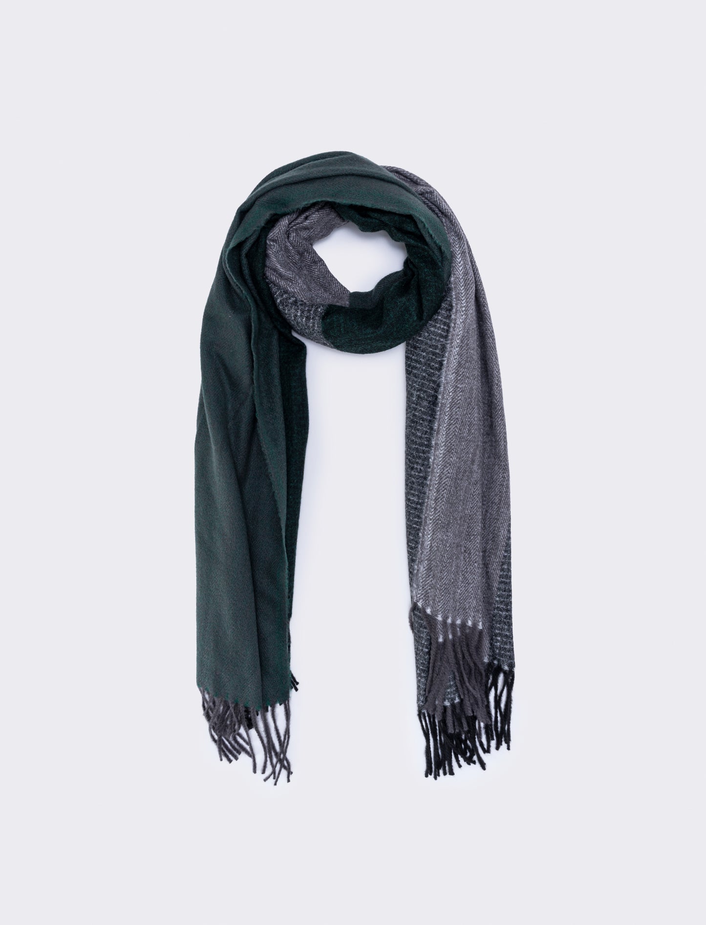 Fringed scarves for men with various designs - Green