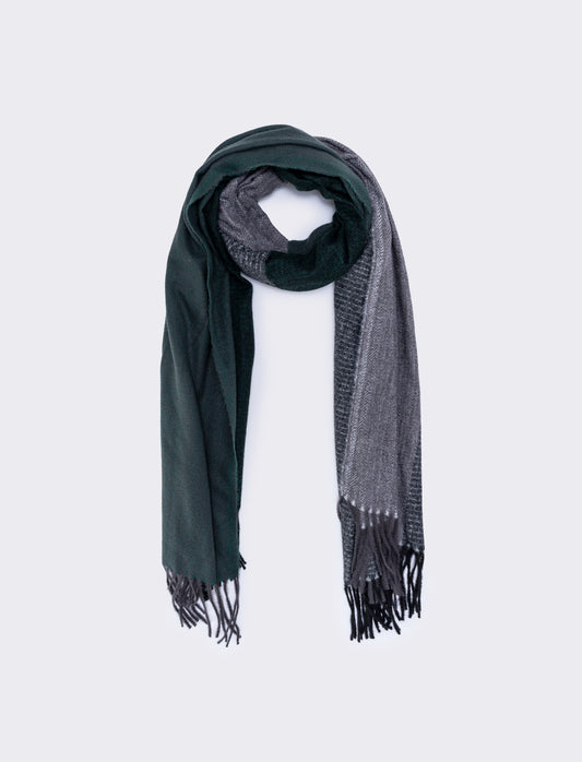 Foulard con frange uomo vari disegni - Verde
