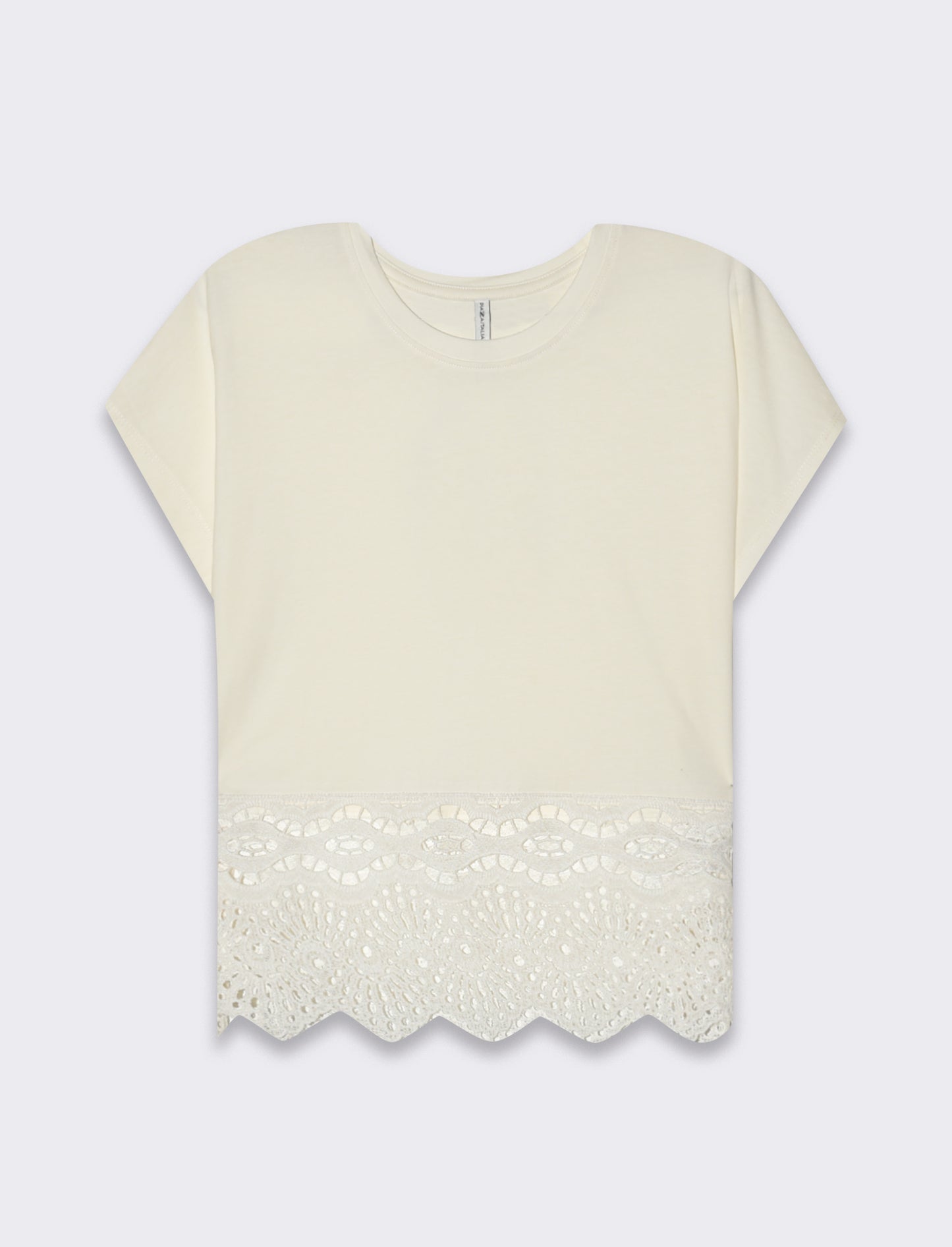 T-shirt con pizzo da donna - Avorio