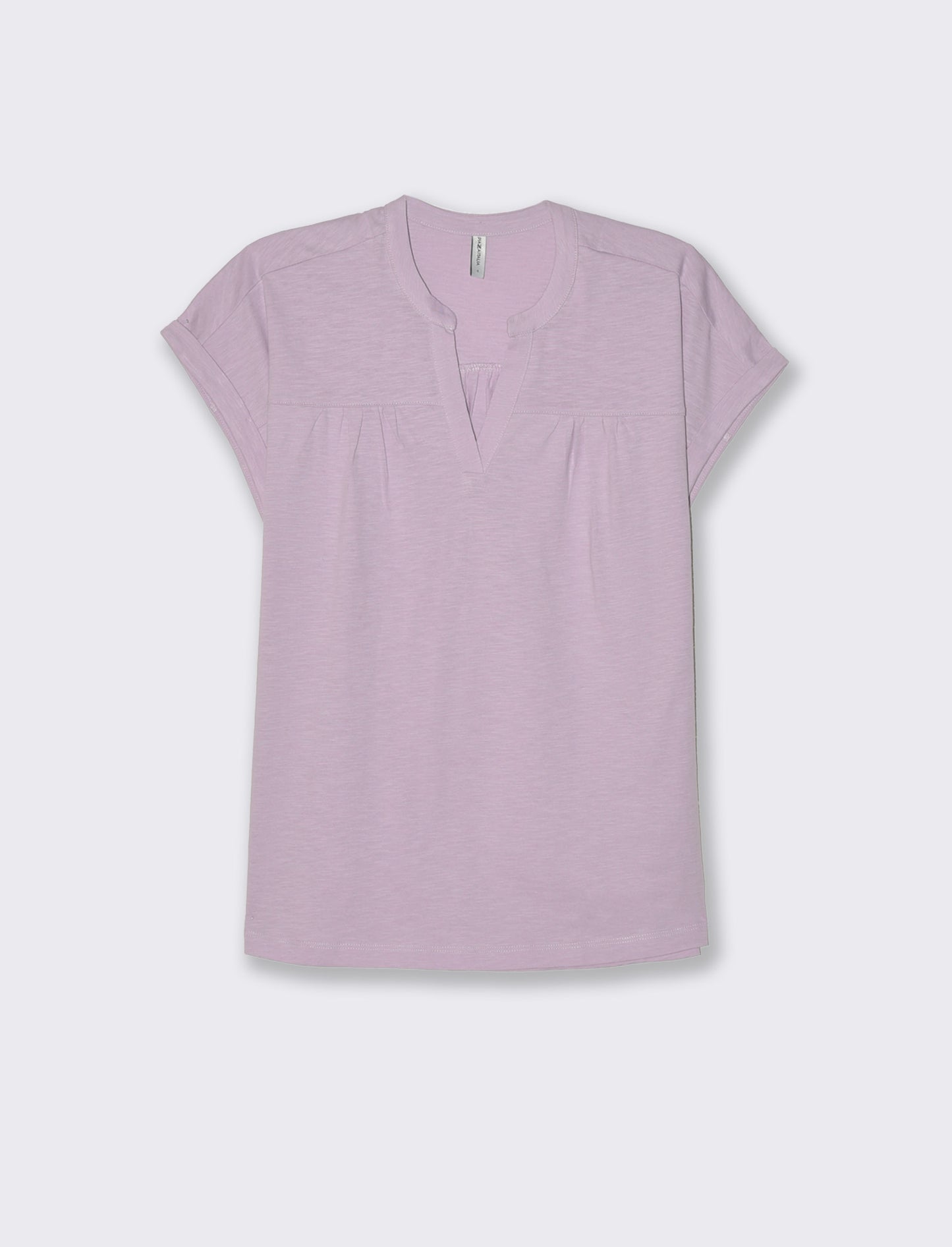 T-shirt con scollo a v da donna - Viola glicine