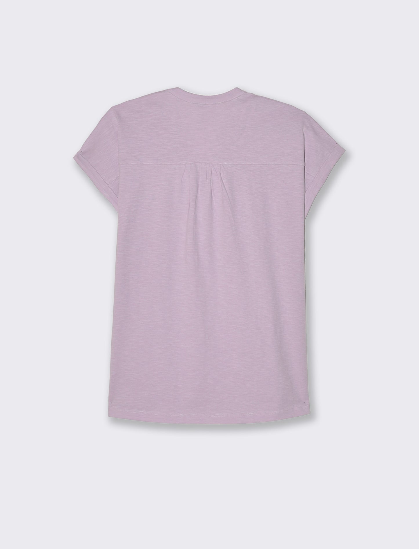 T-shirt con scollo a v da donna - Viola glicine
