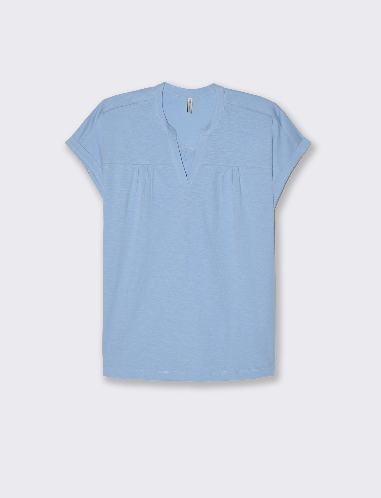 T-shirt con scollo a v da donna - Blu chiaro