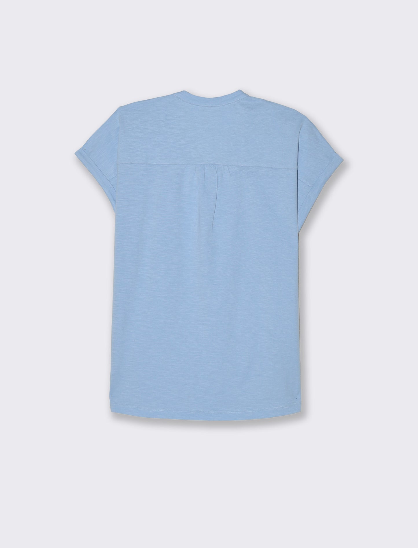 T-shirt con scollo a v da donna - Blu chiaro