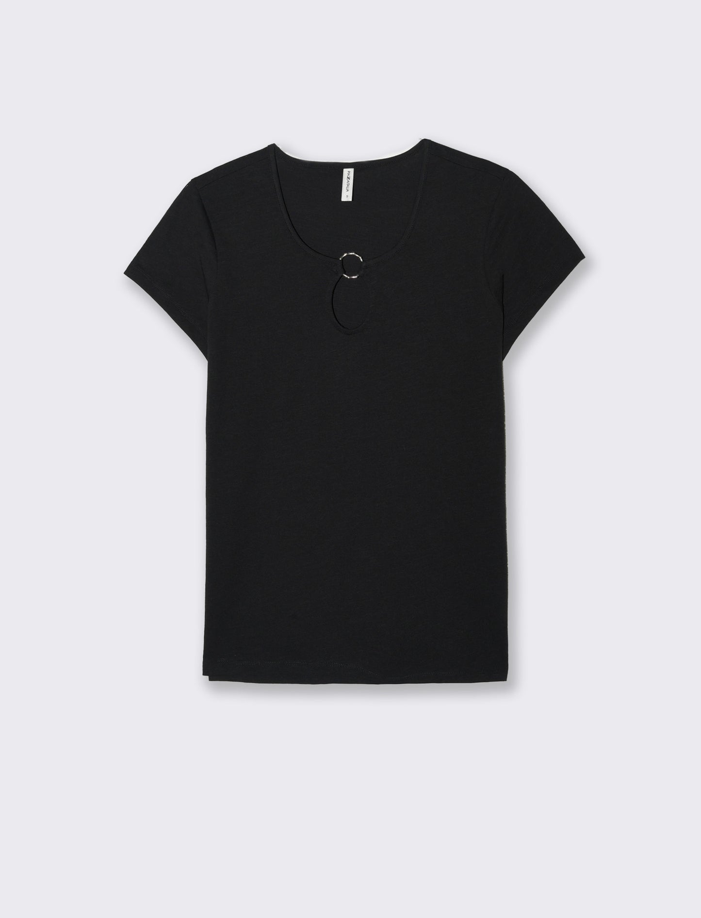 Woman's ring detail t-shirt - Black