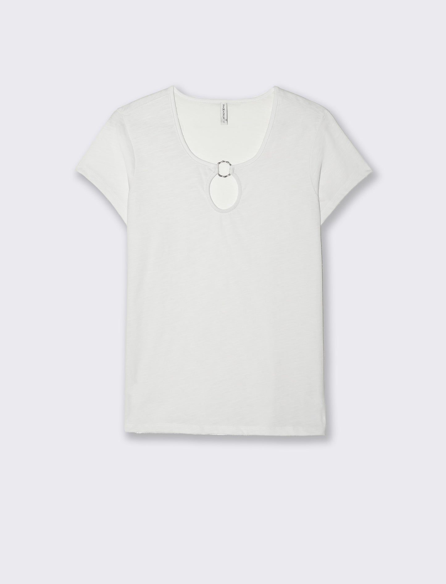 Woman's ring detail t-shirt - White