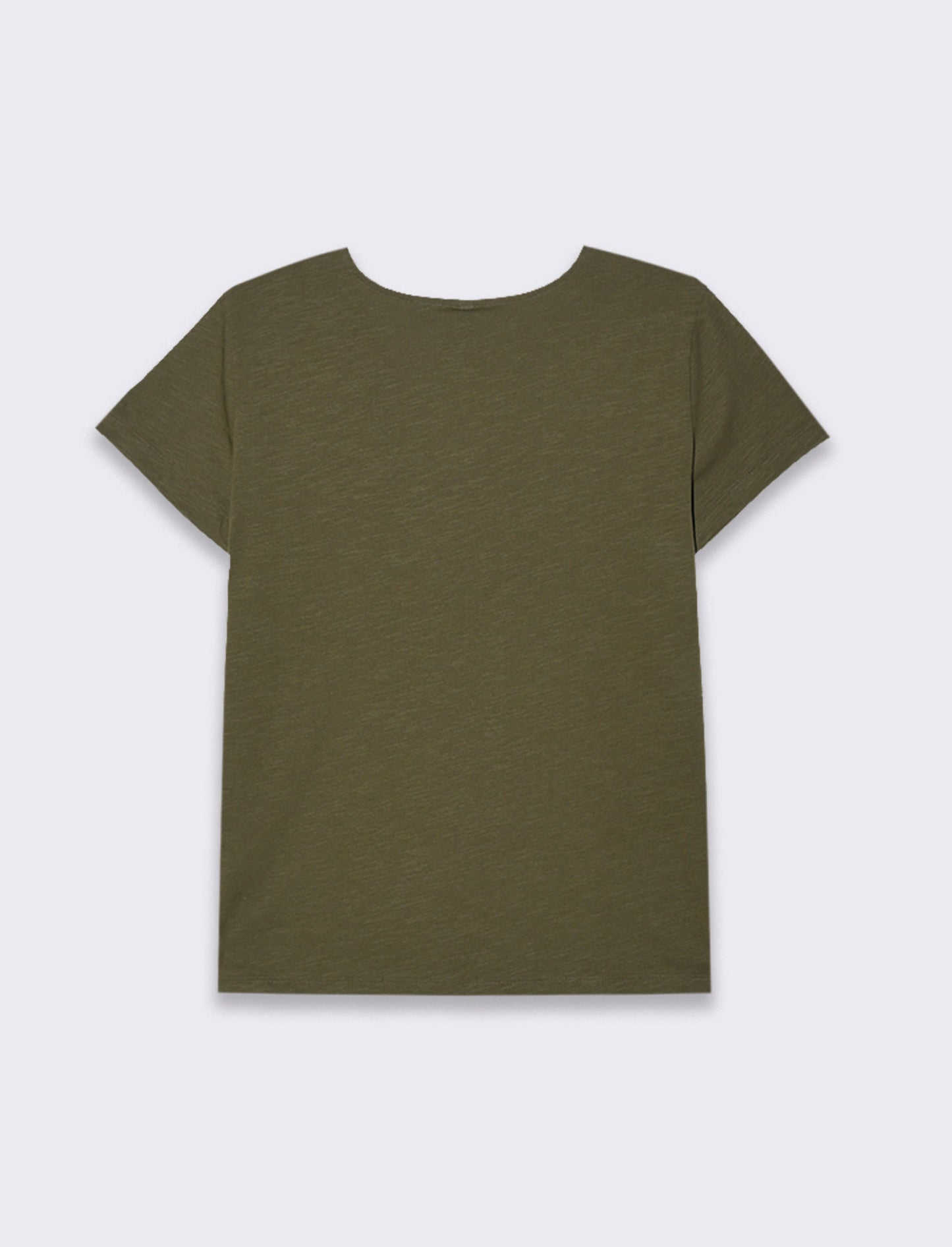 Woman's embroidered neckline t-shirt - Green