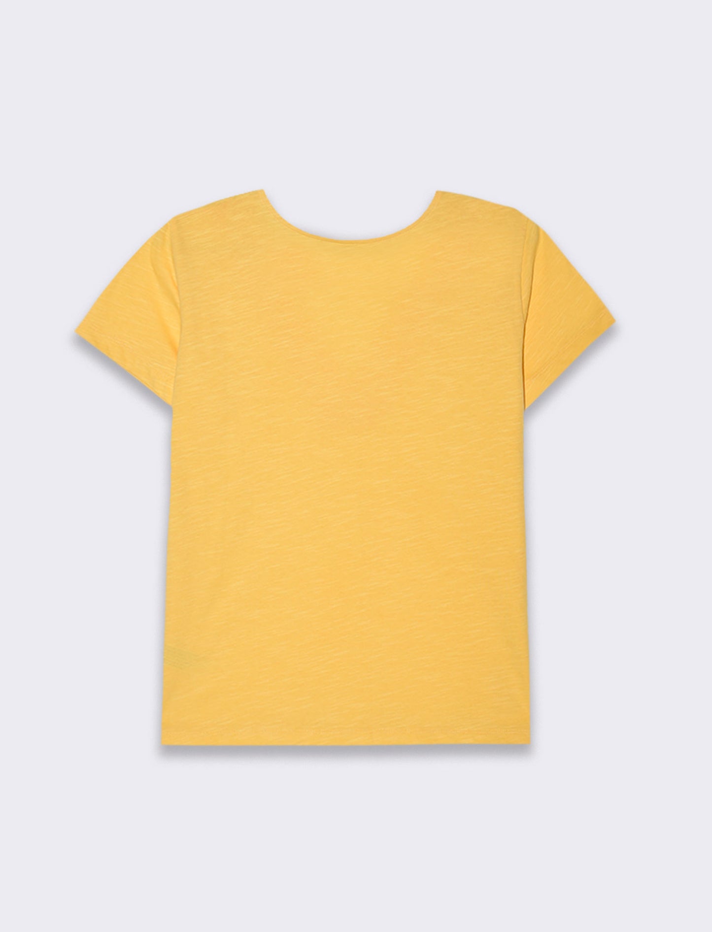 Woman's embroidered neckline t-shirt - Yellow