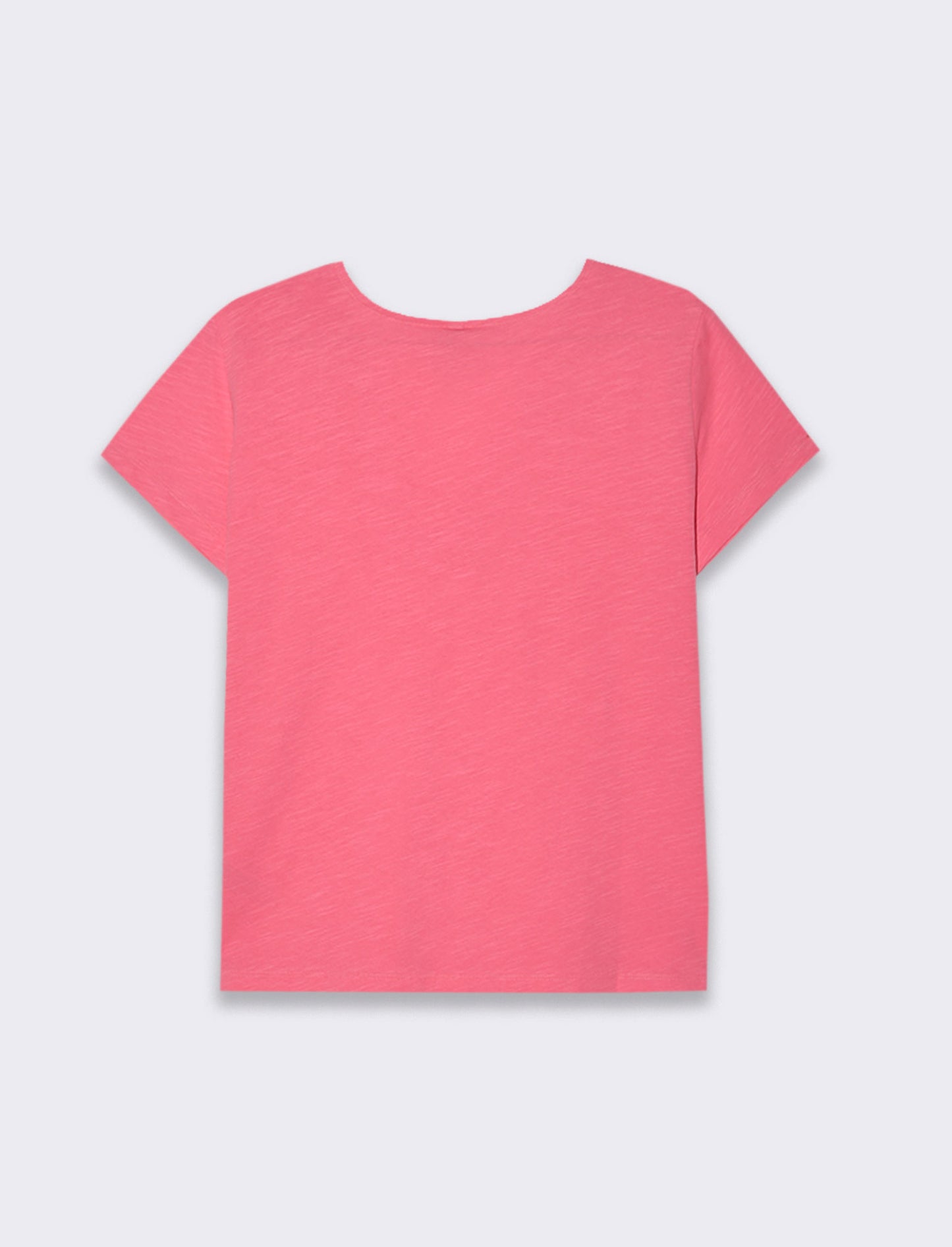 Woman's embroidered neckline t-shirt - Red