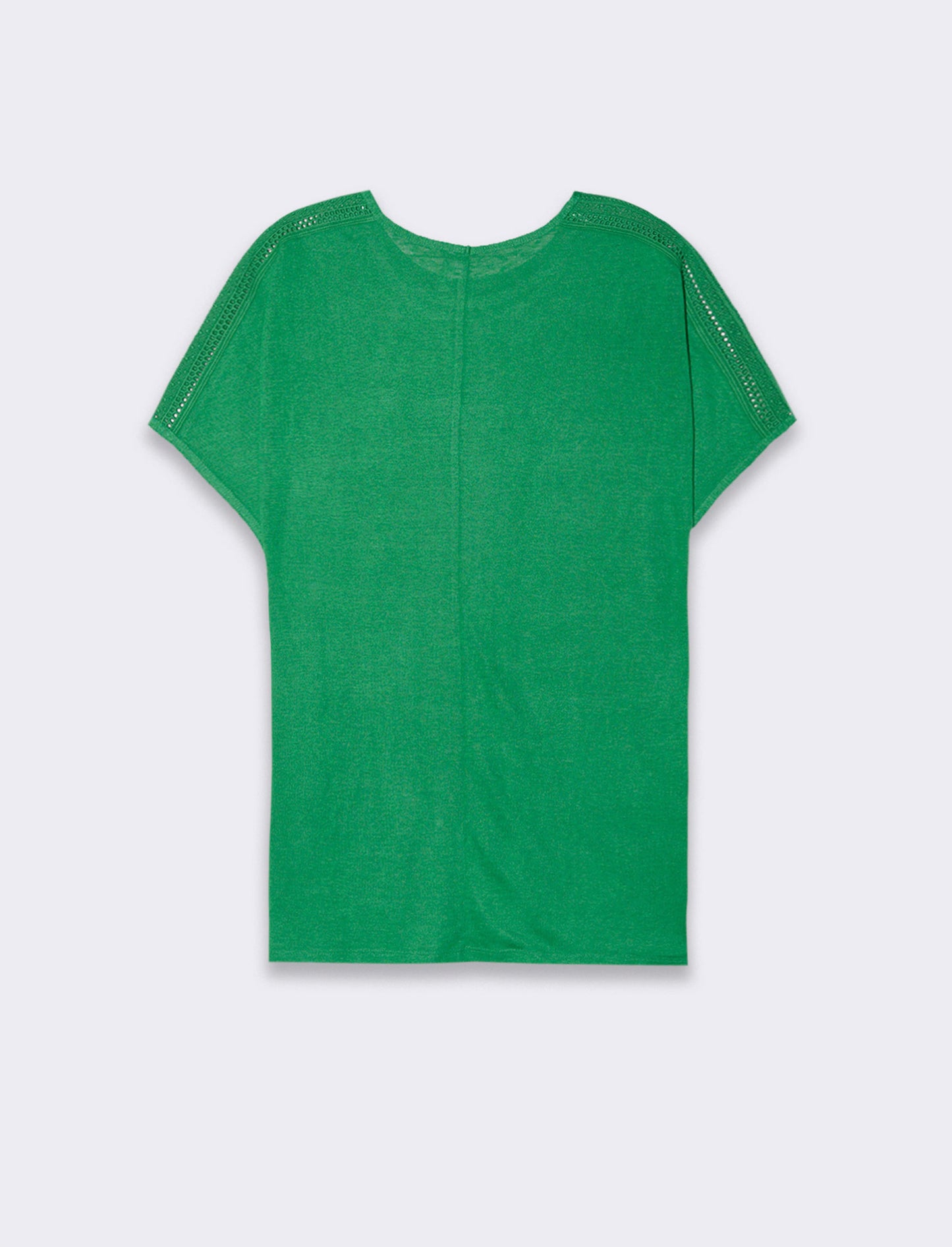 Woman's lace trim t-shirt for stylish comfort - Green