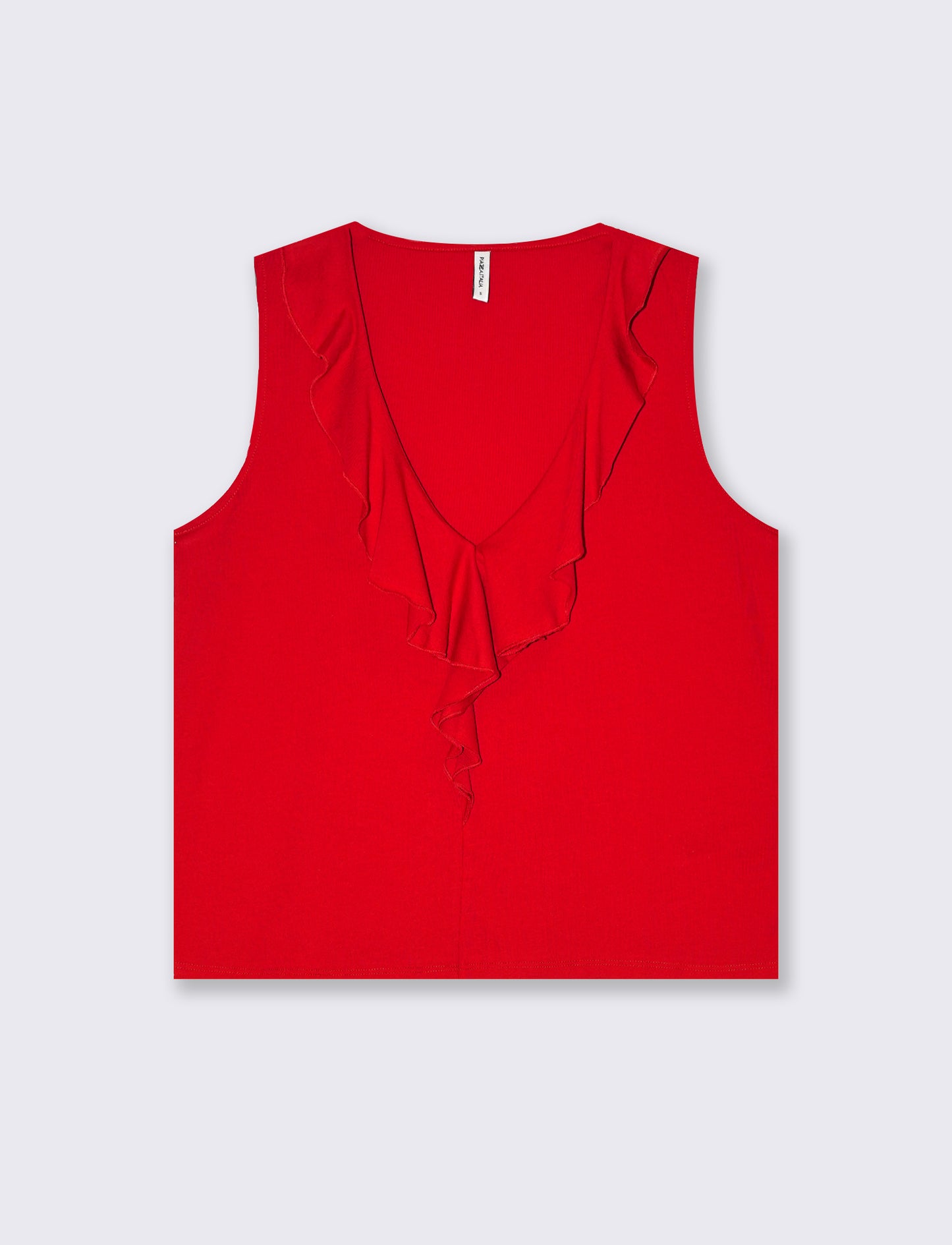 T-shirt con rouches da donna - Rosso scarlatto