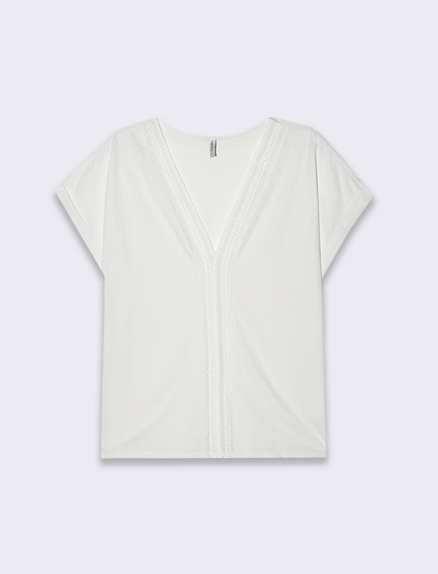 T-shirt con passamaneria da donna - Bianco