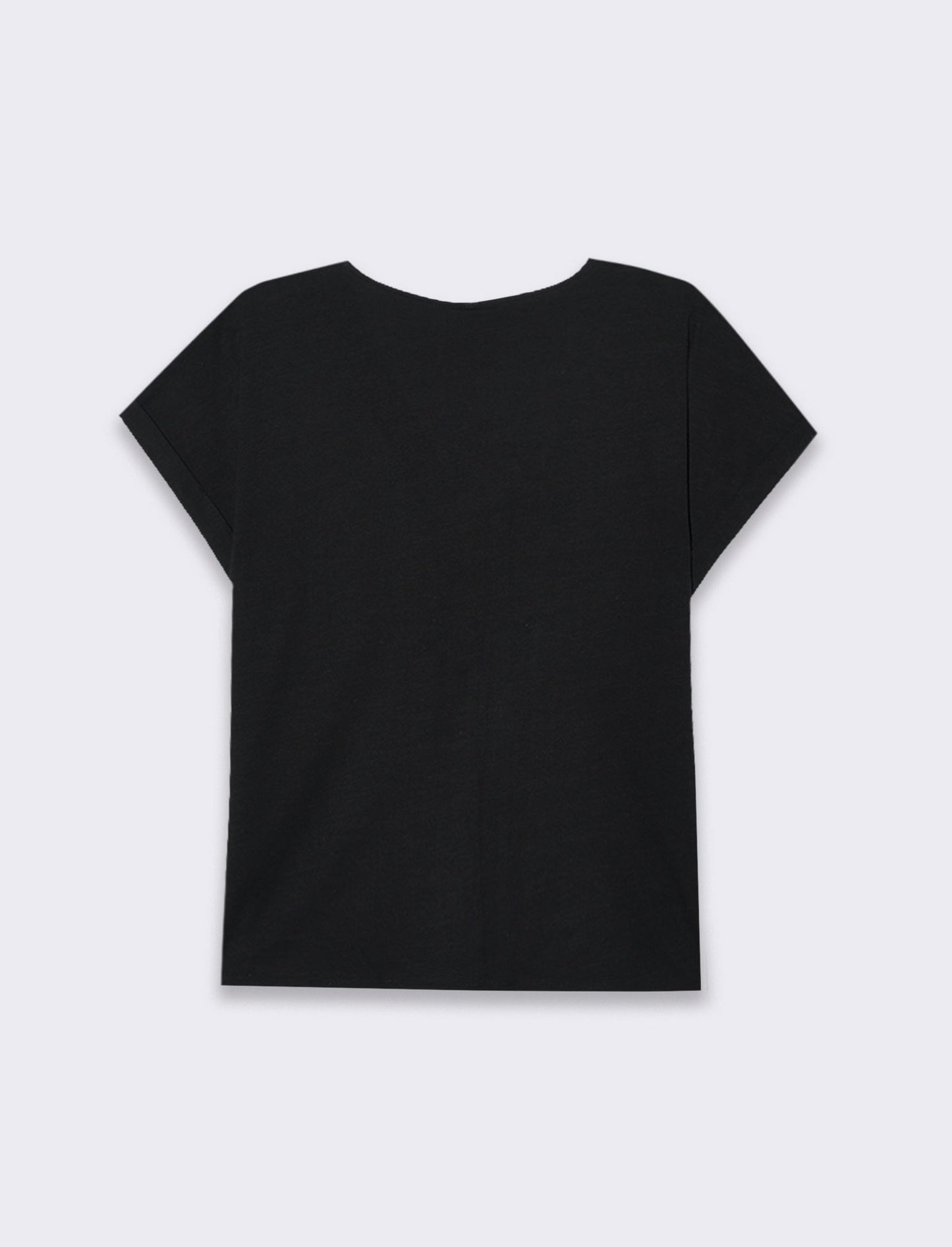 T-shirt con passamaneria da donna - Nero