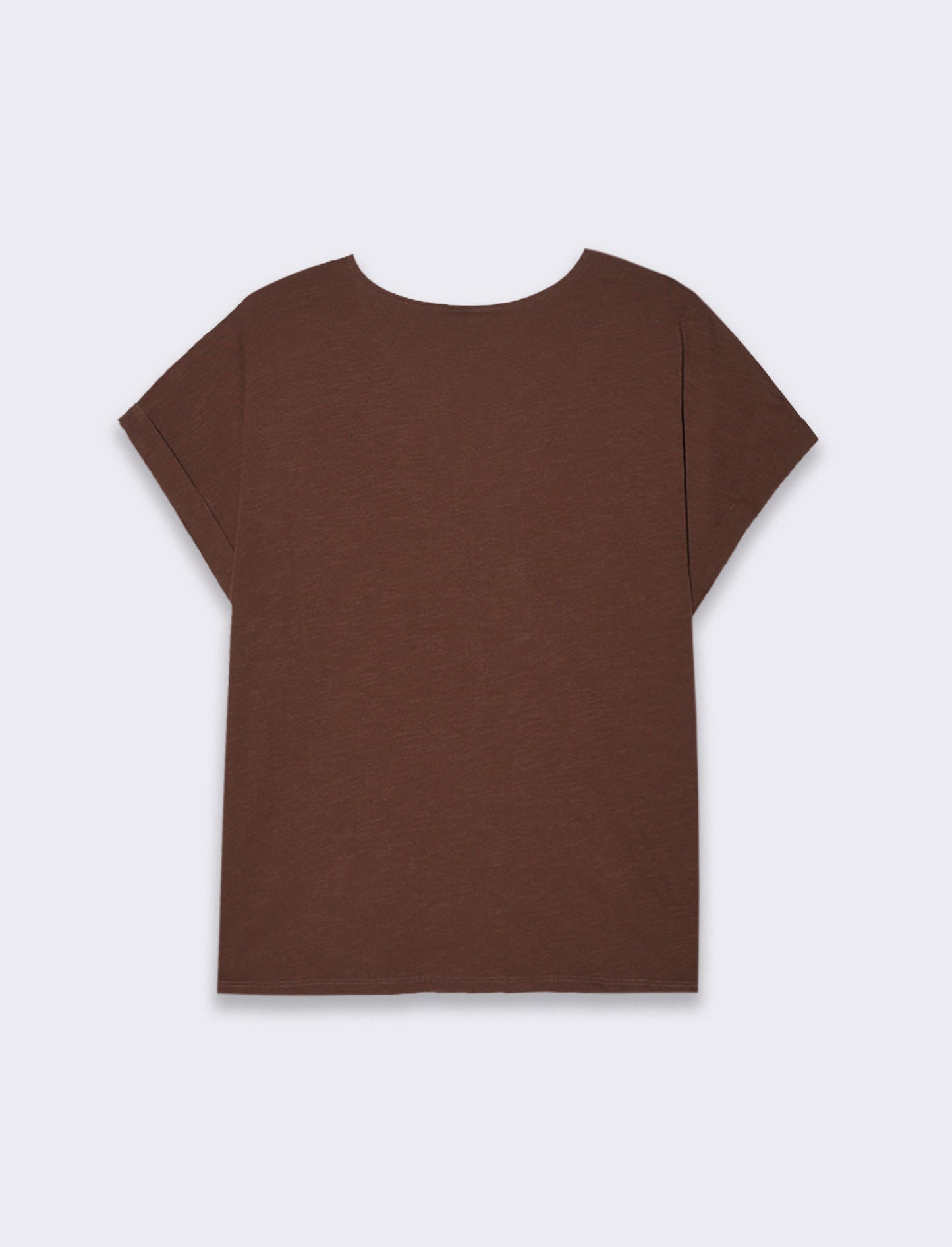 Woman's embroidered trim t-shirt - Brown
