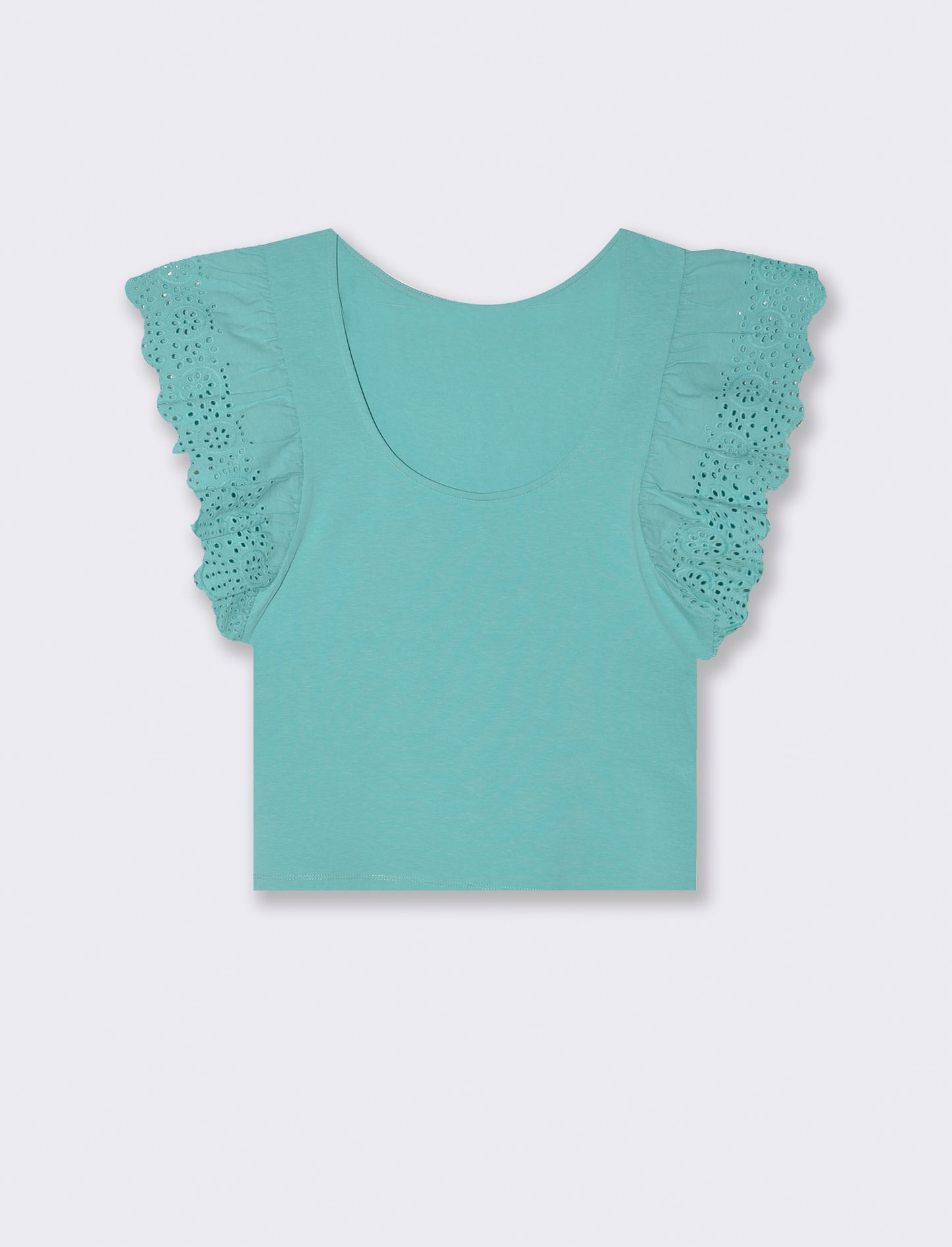 T-shirt con rouches da donna - Turchese