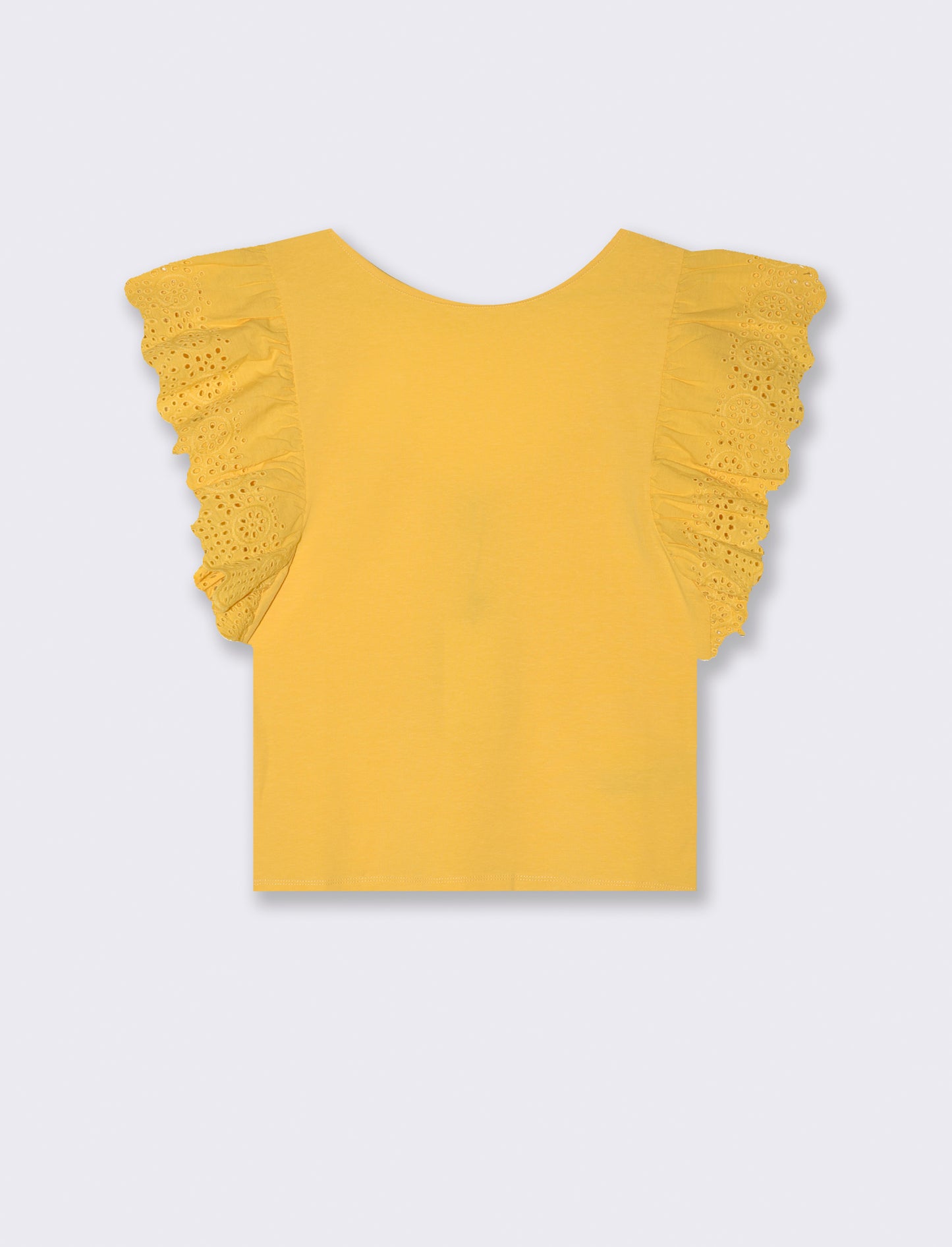T-shirt con rouches da donna - Giallo limone