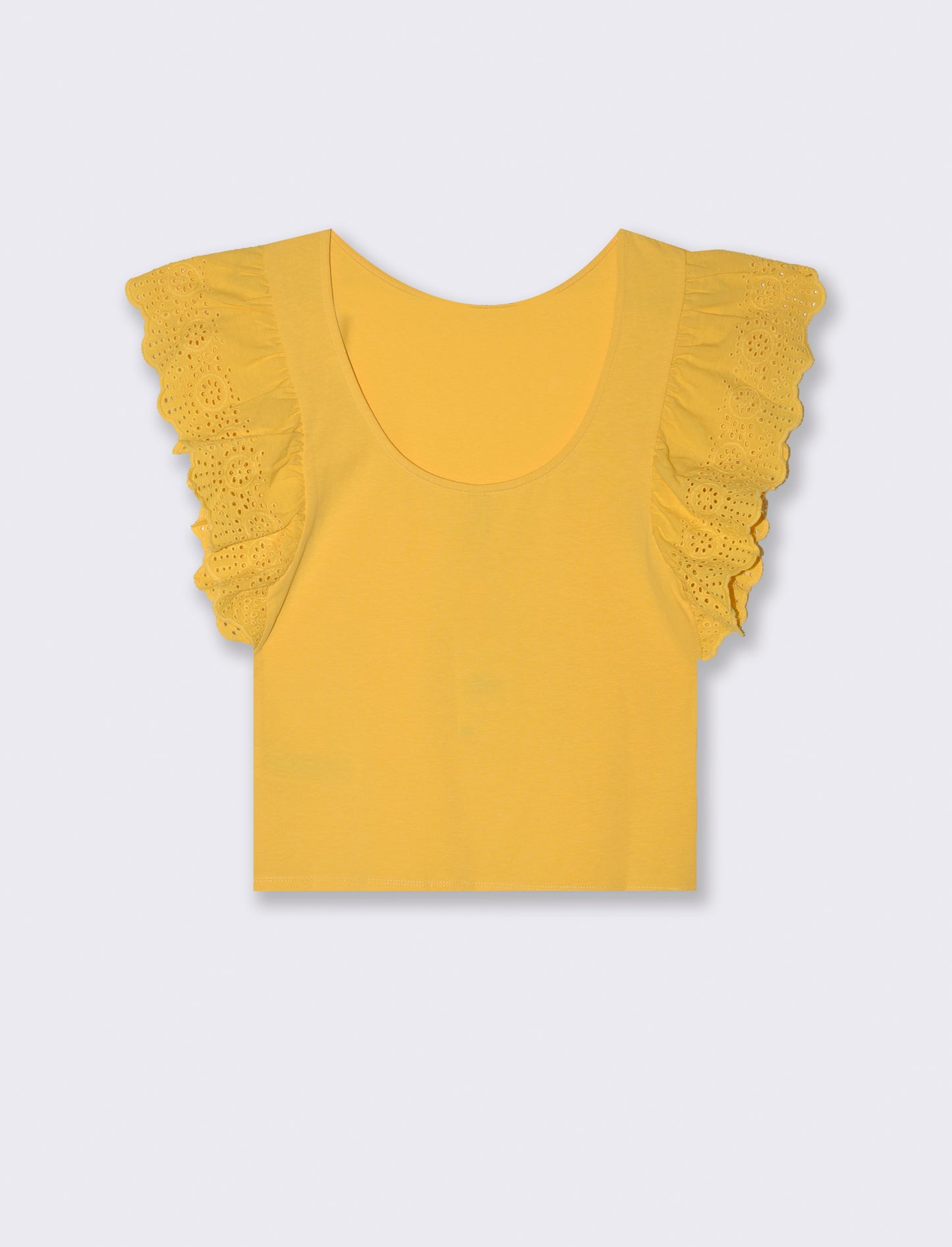 T-shirt con rouches da donna - Giallo limone