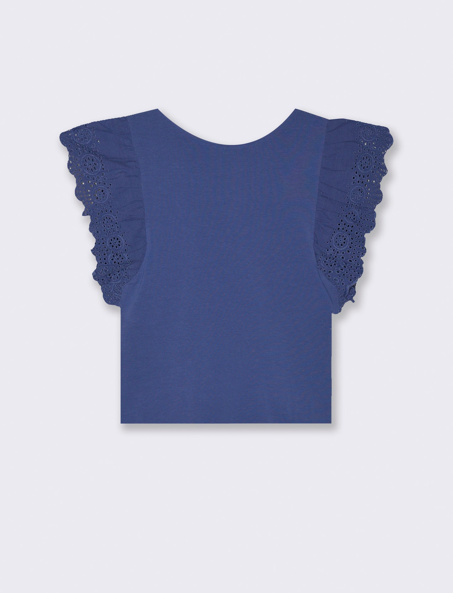 T-shirt con rouches da donna - Mirtillo