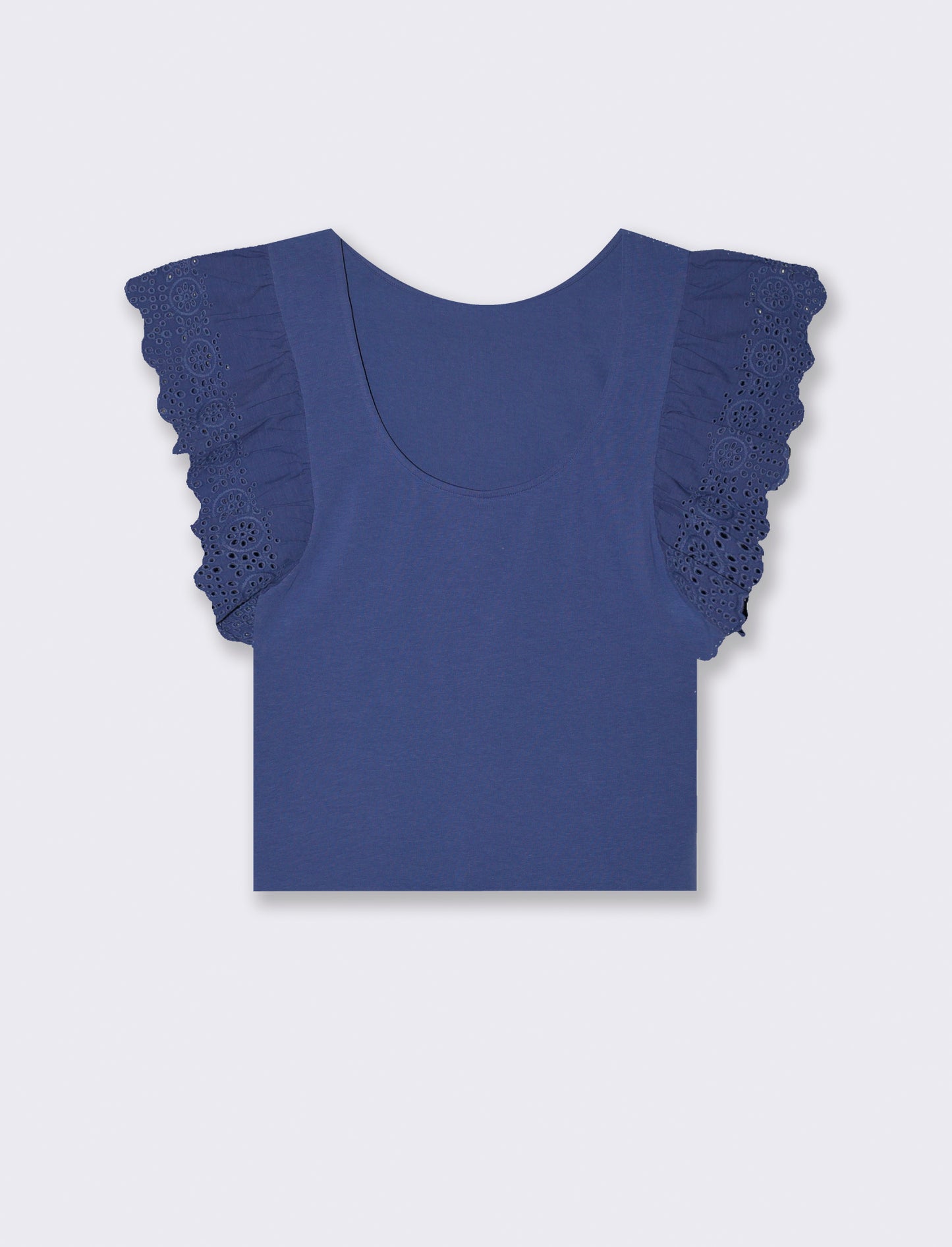 T-shirt con rouches da donna - Mirtillo