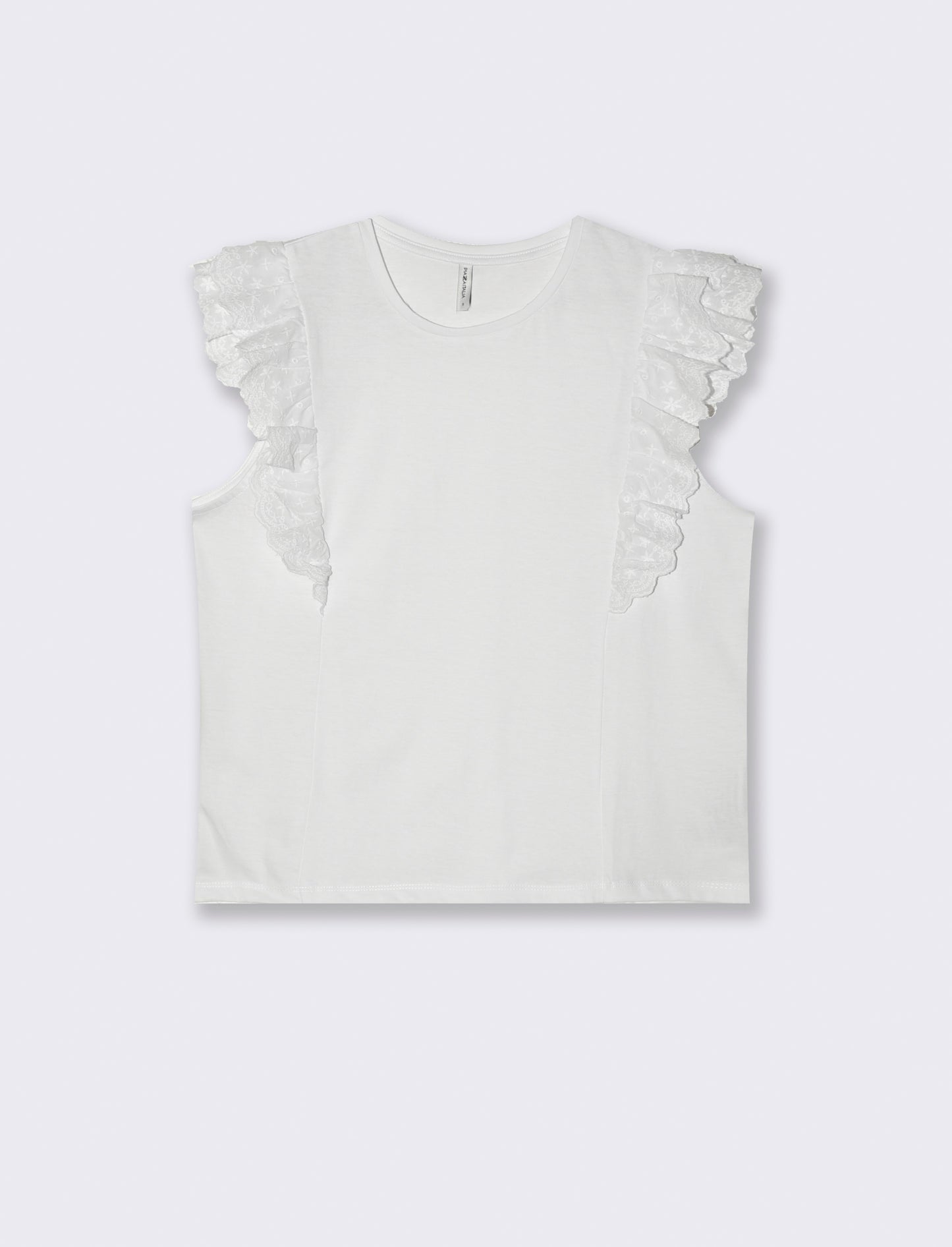 T-shirt con rouches da donna - Bianco