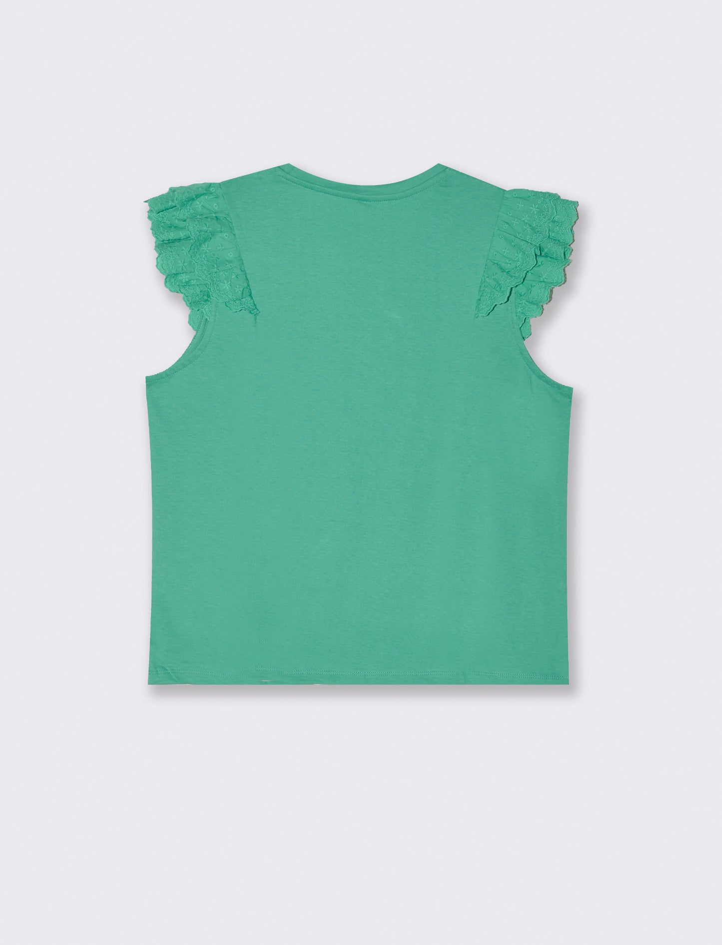 T-shirt con rouches da donna - Verde smeraldo