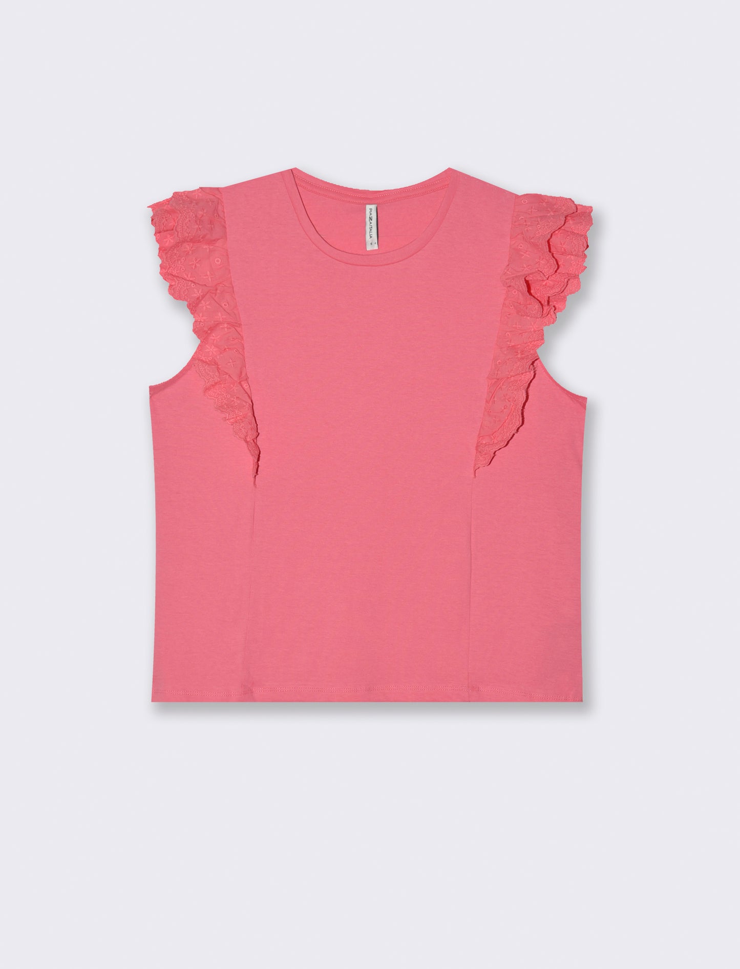 T-shirt con rouches da donna - Geranio