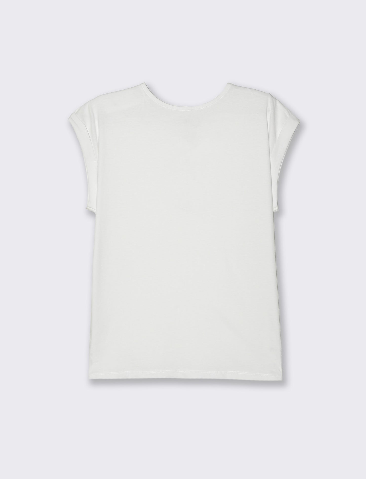 T-shirt con bottoni e asole da donna - Bianco