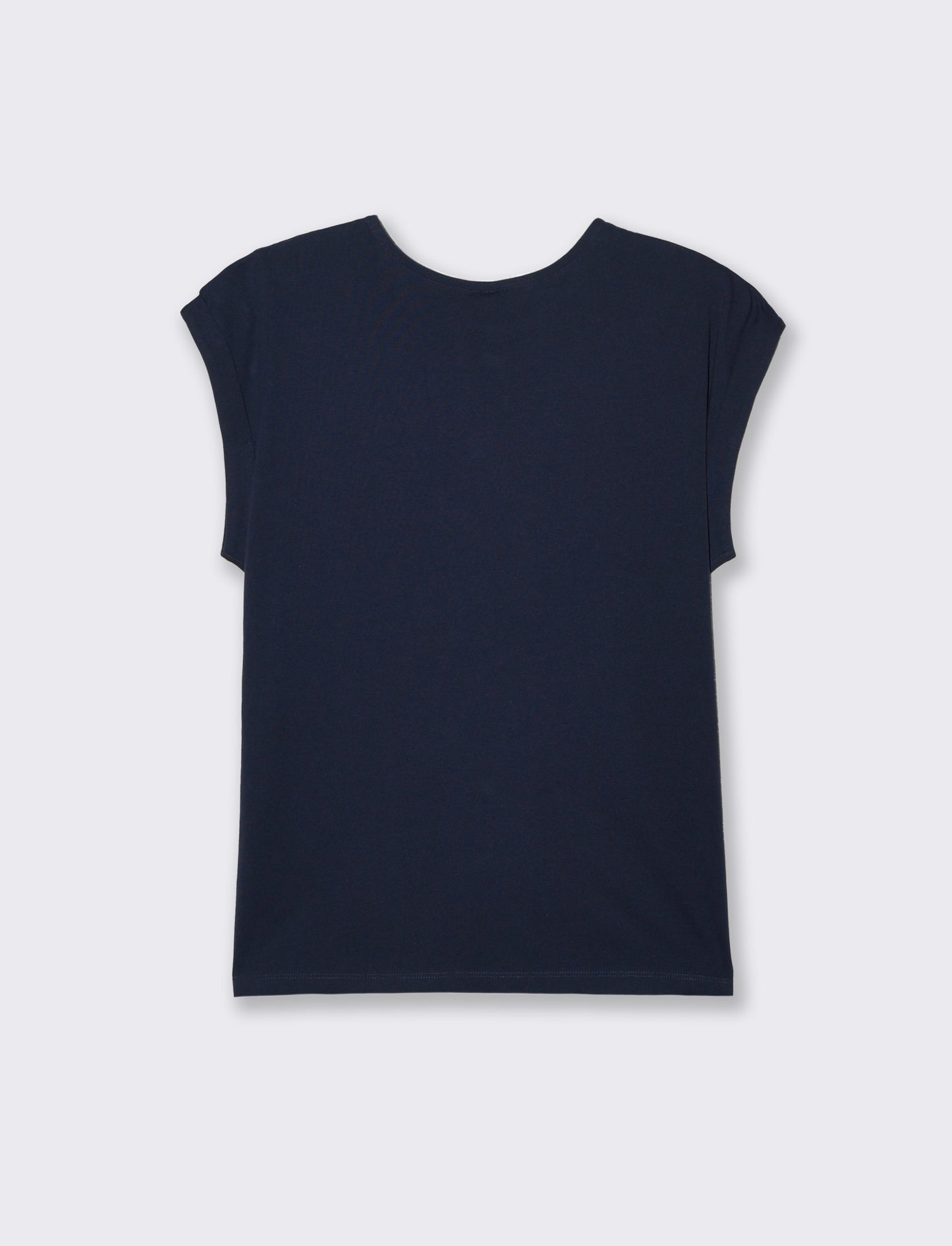 T-shirt con bottoni e asole da donna - Blu
