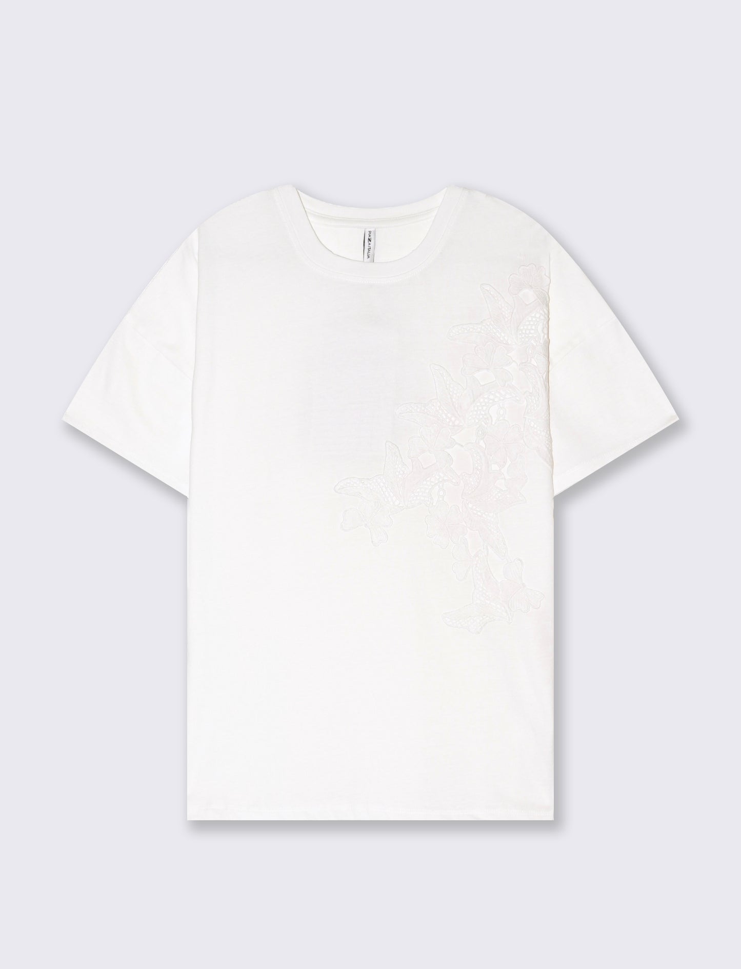 T-shirt con applicazione da donna - Bianco
