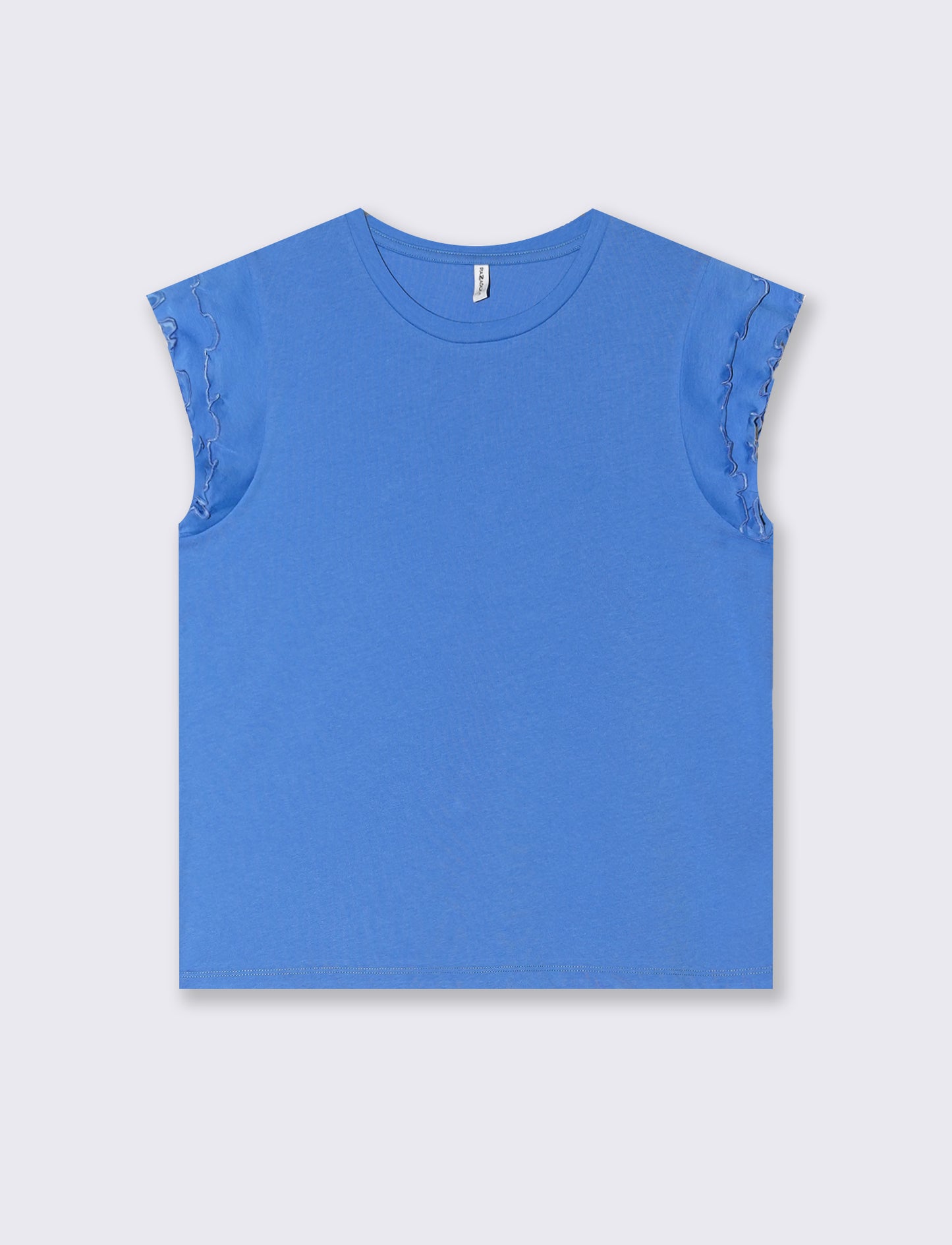T-shirt con rouches da donna - Bluette